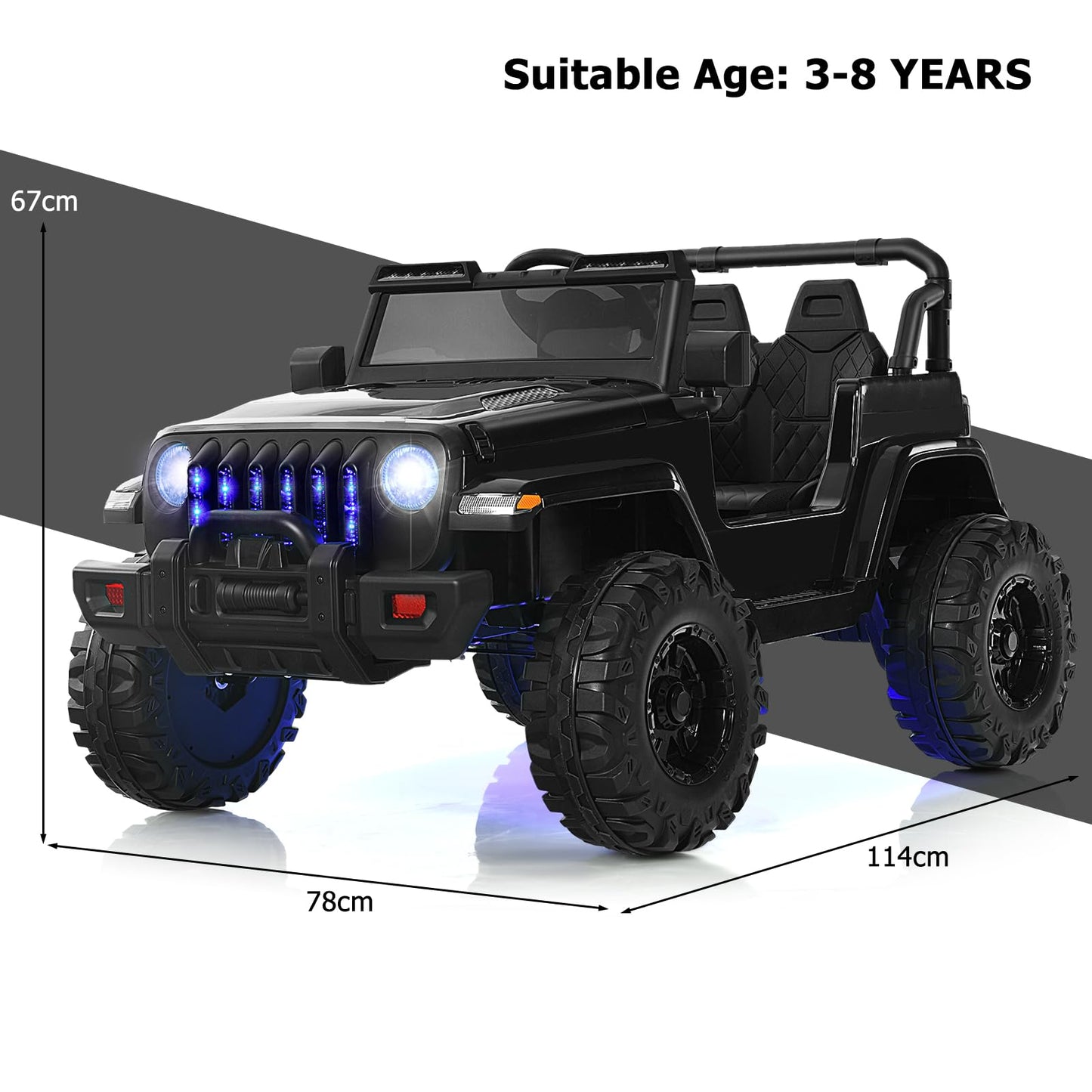 12V Kids Ride on Truck with 2.4G Parental Remote Control and Music