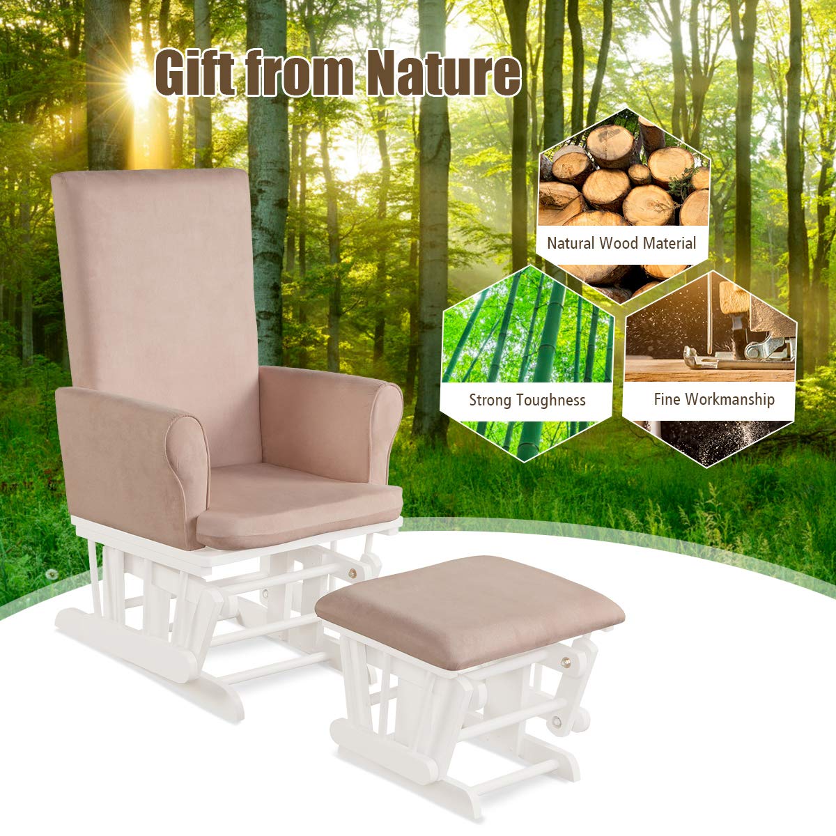 Nursing Glider and Footstool