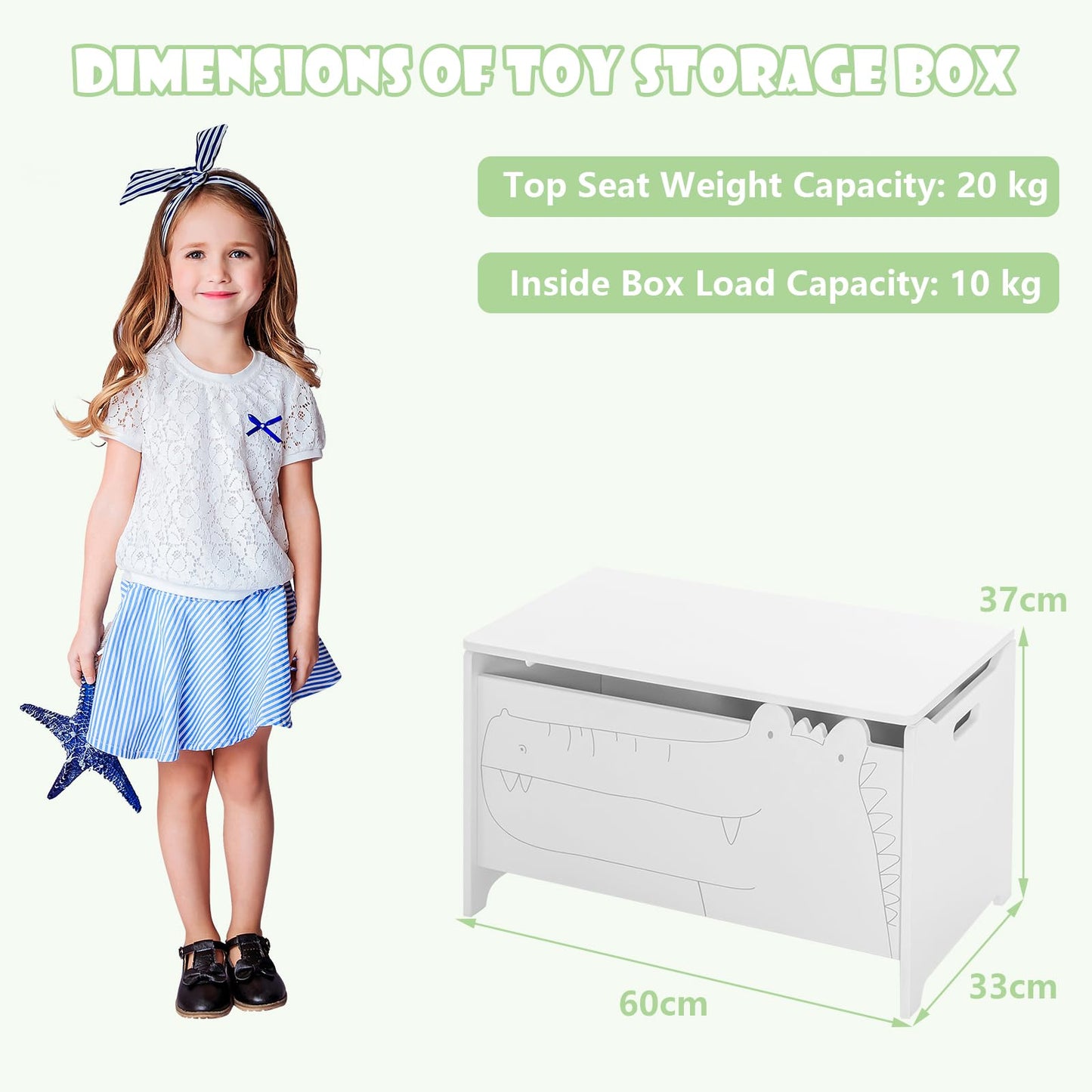 Kids Bench and Storage Chest with Safety Hinged Lid