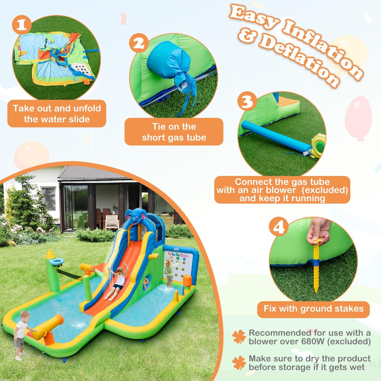 Kids Bouncy Castle Jumper House with Slide