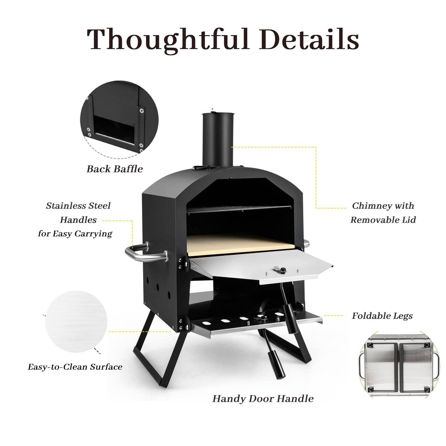 Garden Patio BBQ Grill Pizza Oven for Party Camping