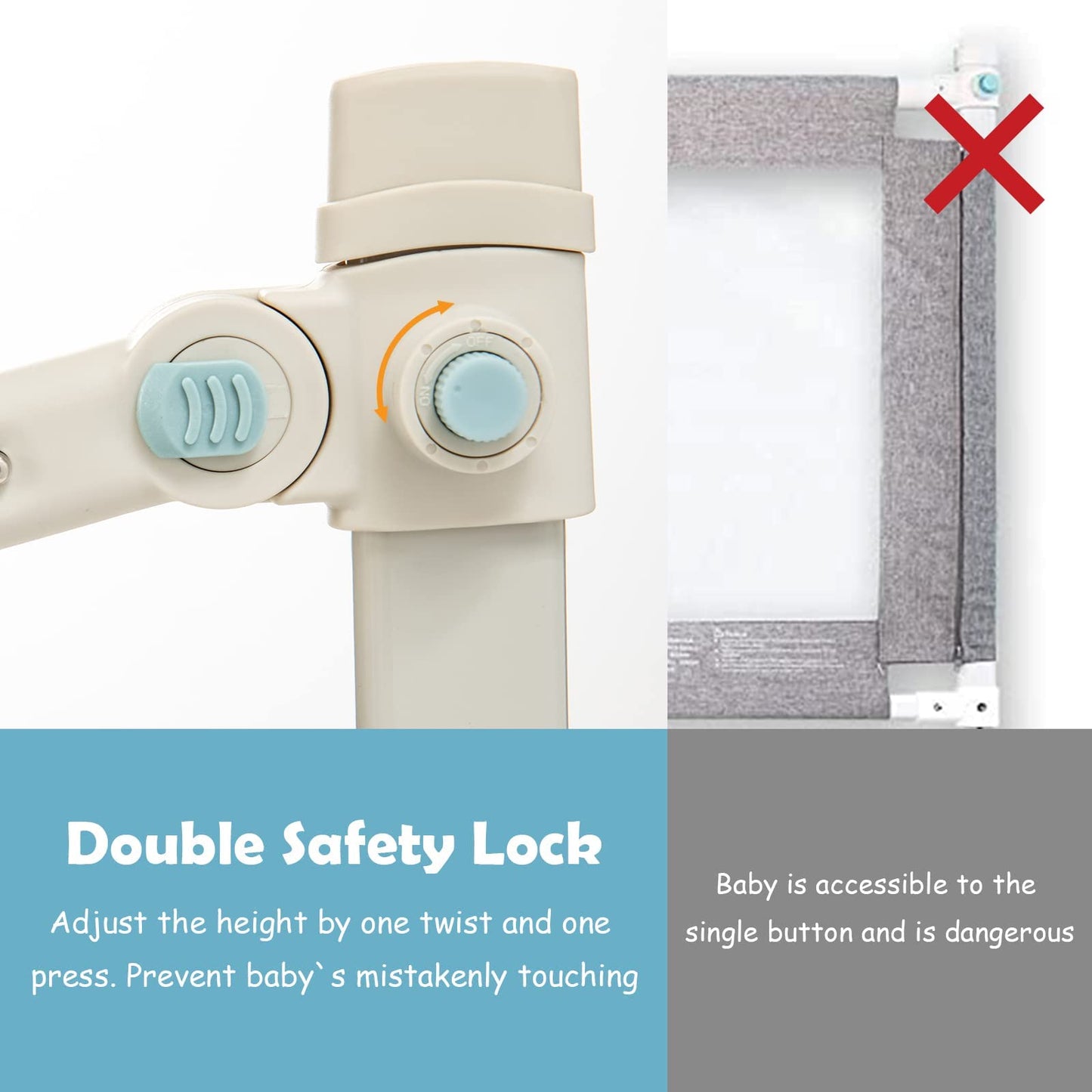 Anti-Fall Protection Mesh Guardrail for Toddlers Kids