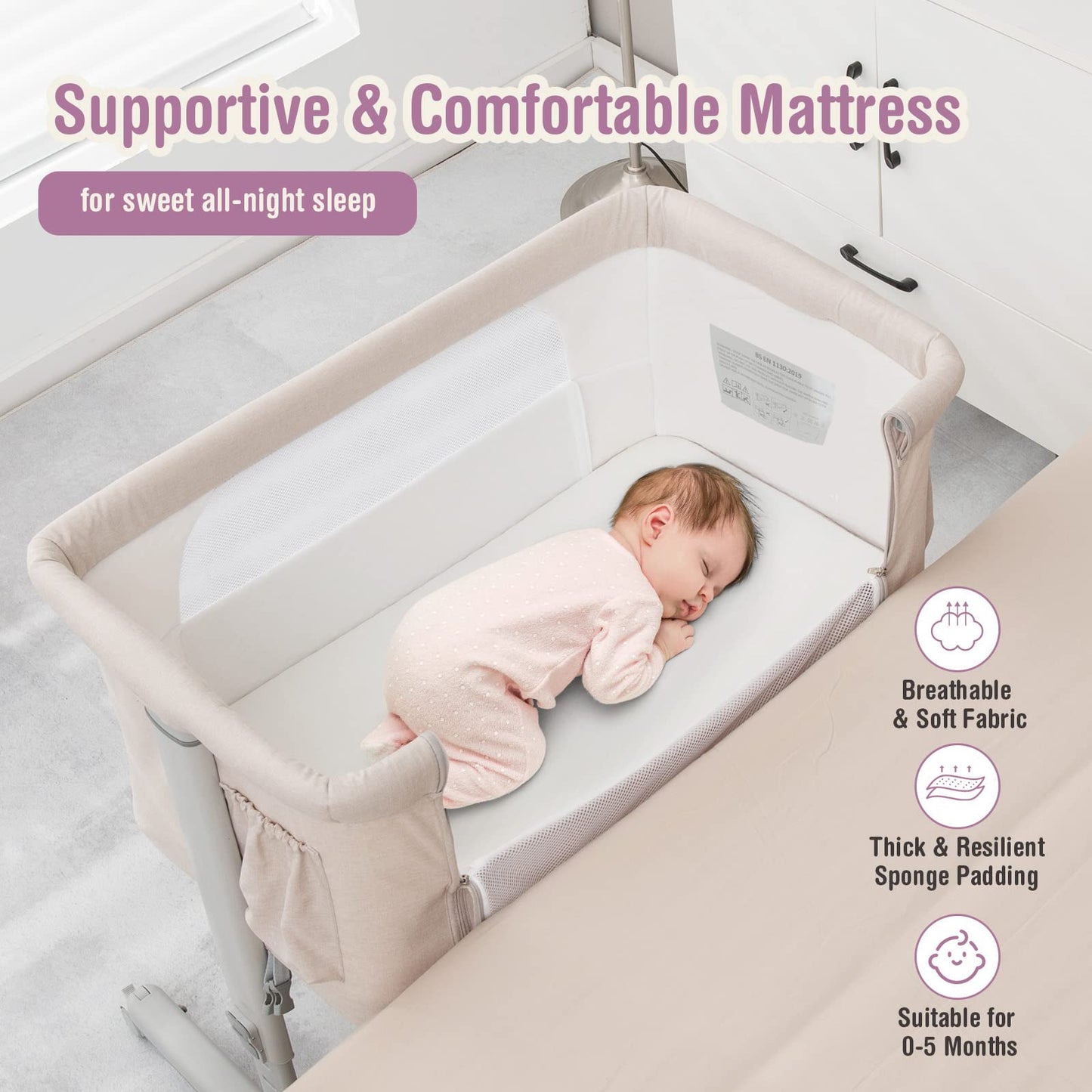 Easy Folding Cot Bed with Mattress