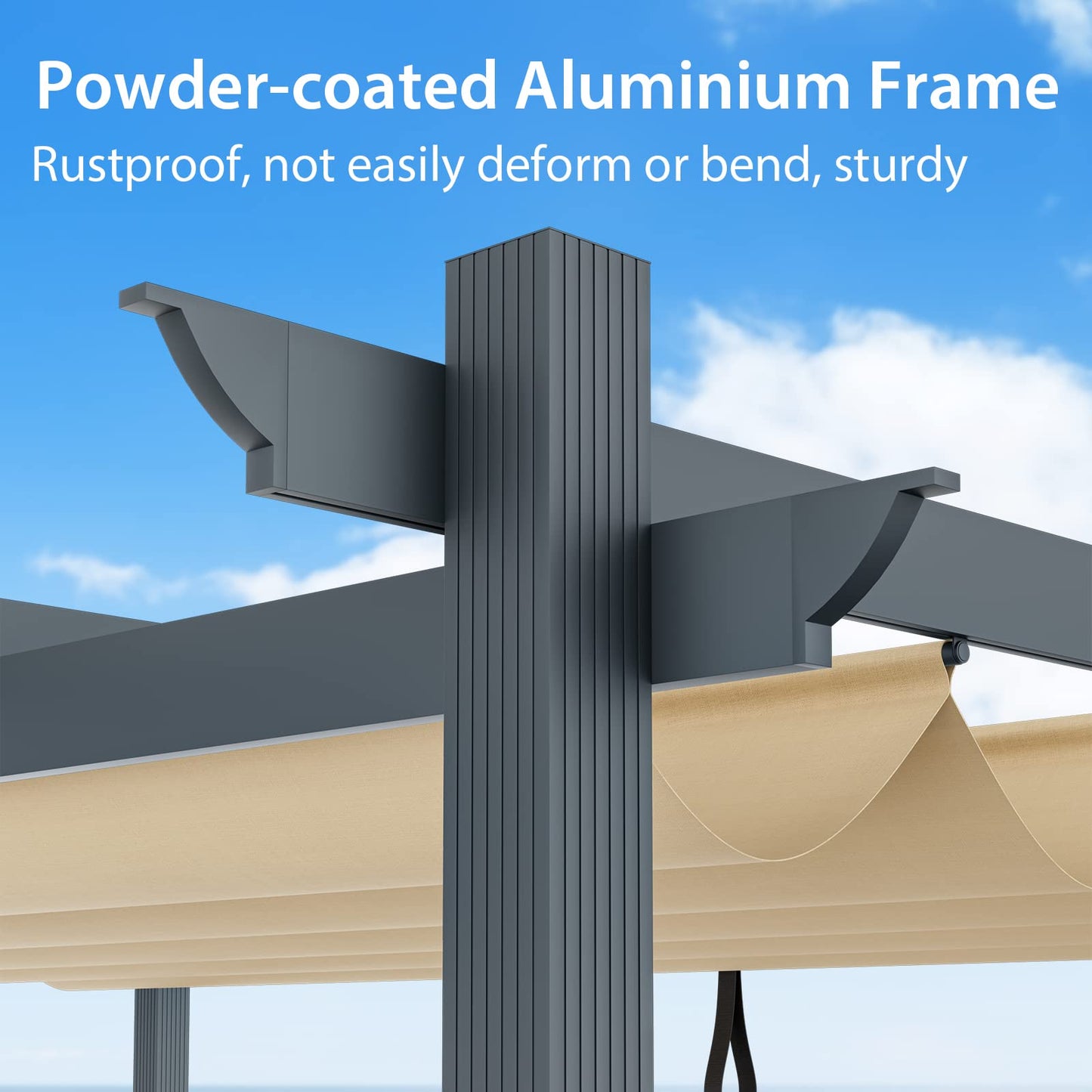 3 x 4 M Outdoor Retractable Pergola with Sun Shade Canopy