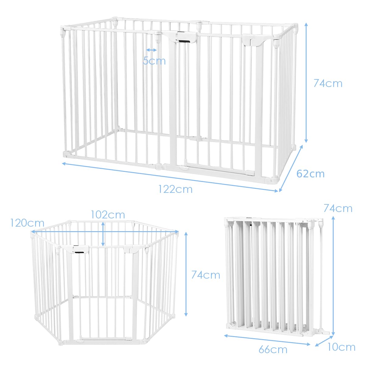 Metal Fire Guard Hearth Gates with Lockable Door