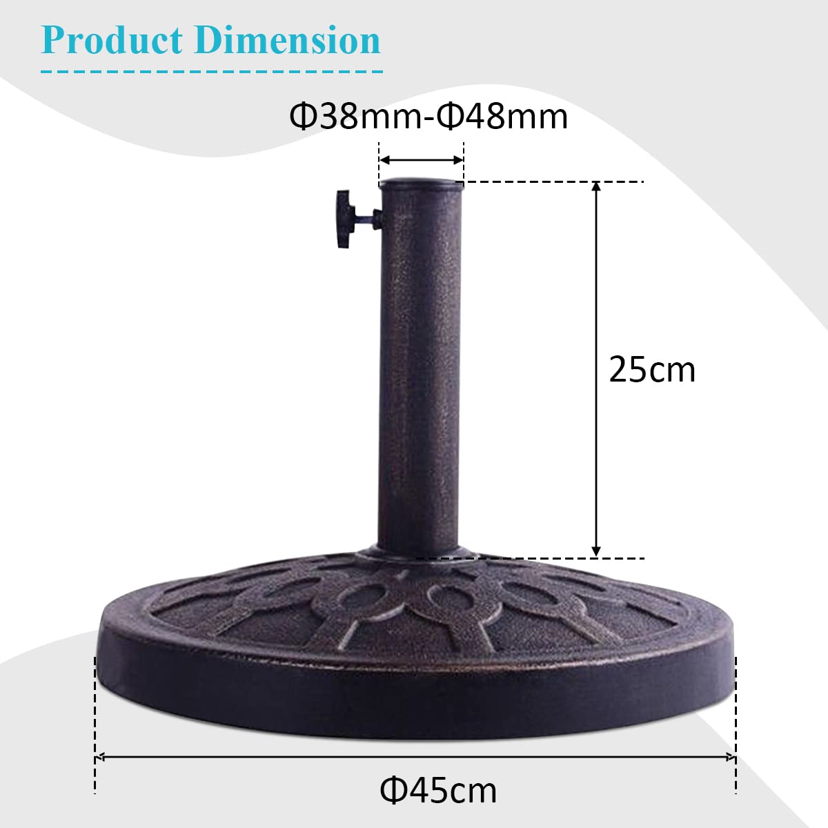 45 x 45 x 33cm Outdoor Heavy Duty Umbrella Stand Holder