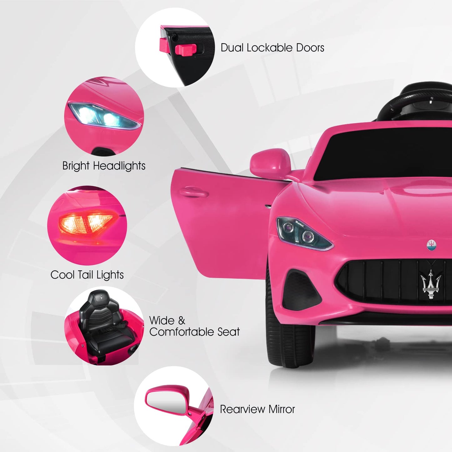 12V Battery Powered Compatible Maserati Toy Vehicle with Two Motors