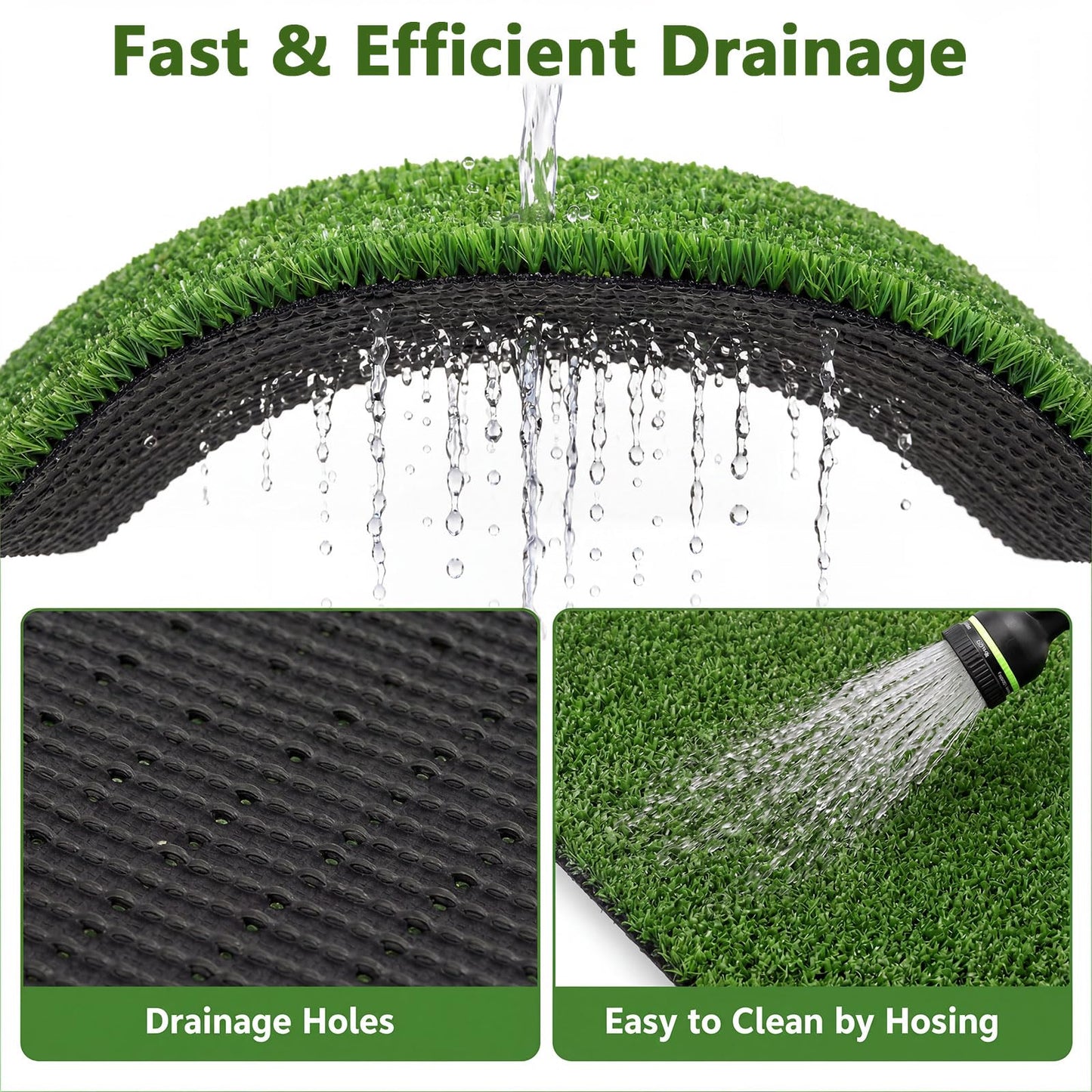 GiantexUK 5M x 1M Artificial Grass, 7/20 mm Pile Height Fake Grass Turf