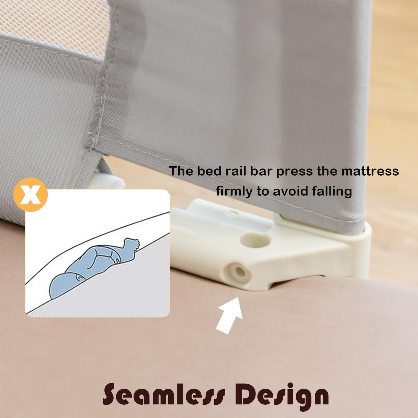 175CM Toddler Infant Security Guardrail with Double Lock