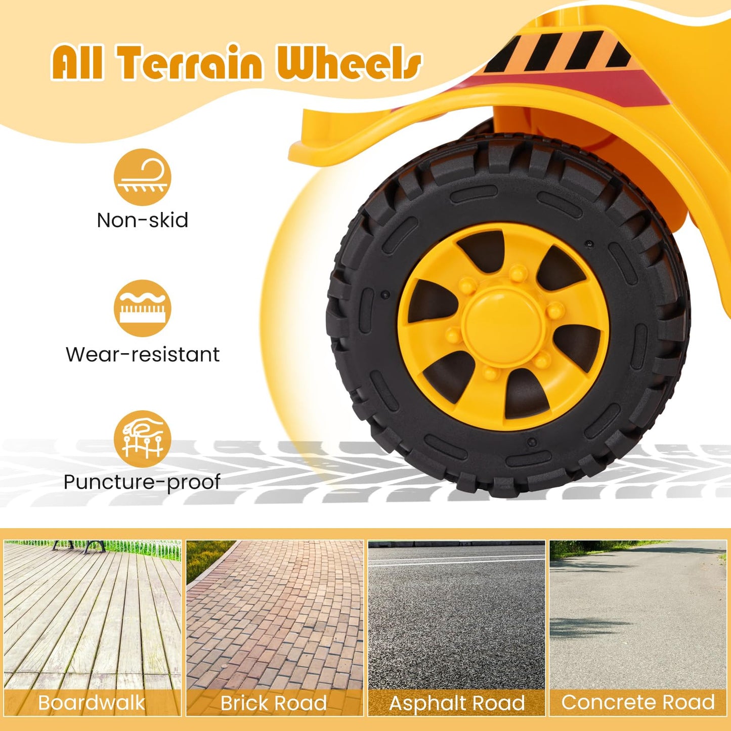 Kids Ride on Road Roller with Adjustable Roller and Anti