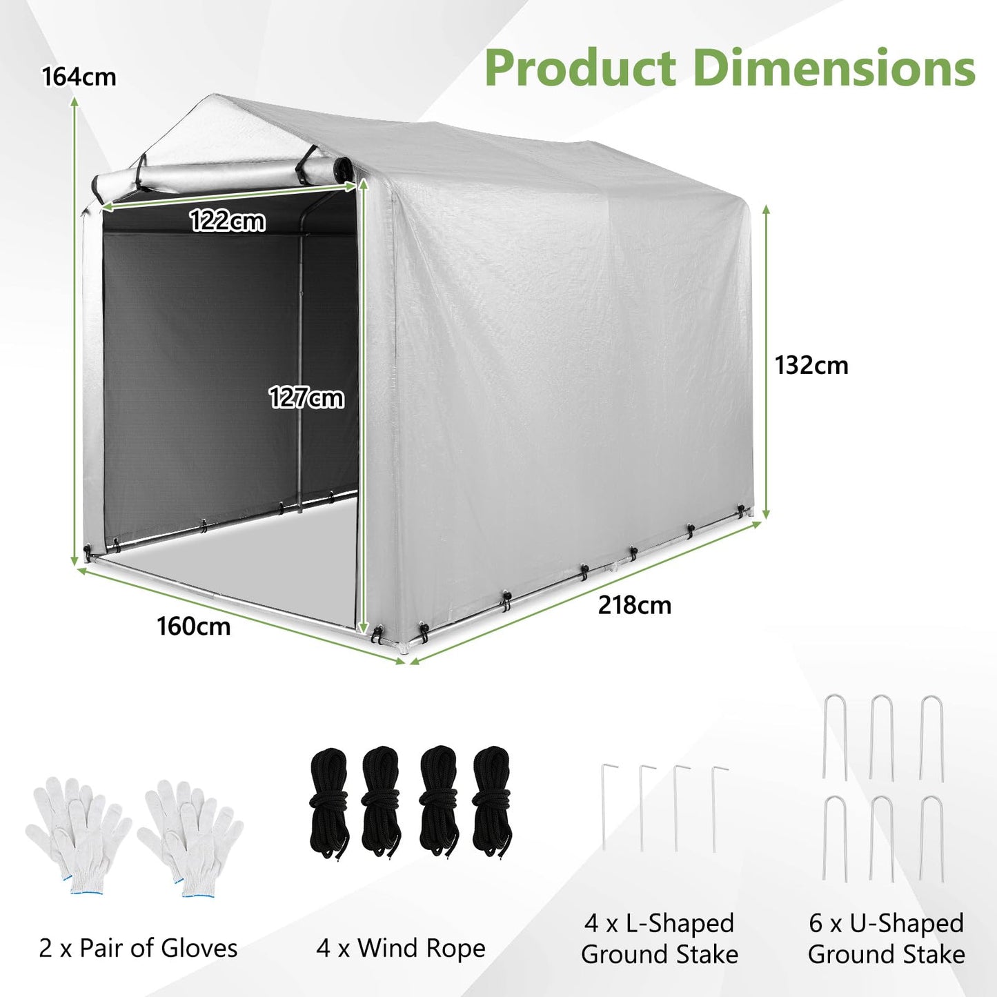 Outdoor Storage Shed Portable Garage Shelter for Bikes