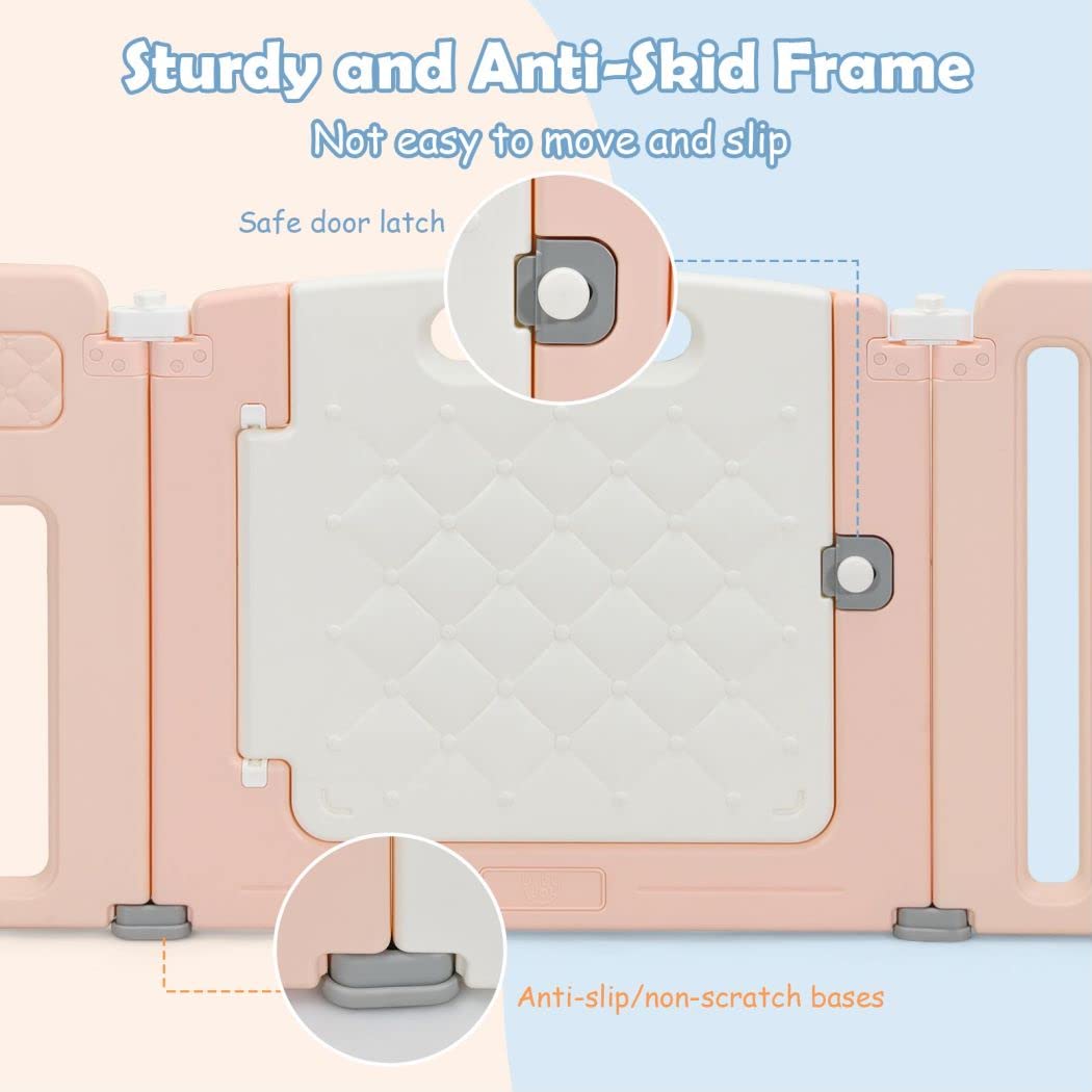 Plastic Infants Play Pen with Whiteboard and Rotatable Ball