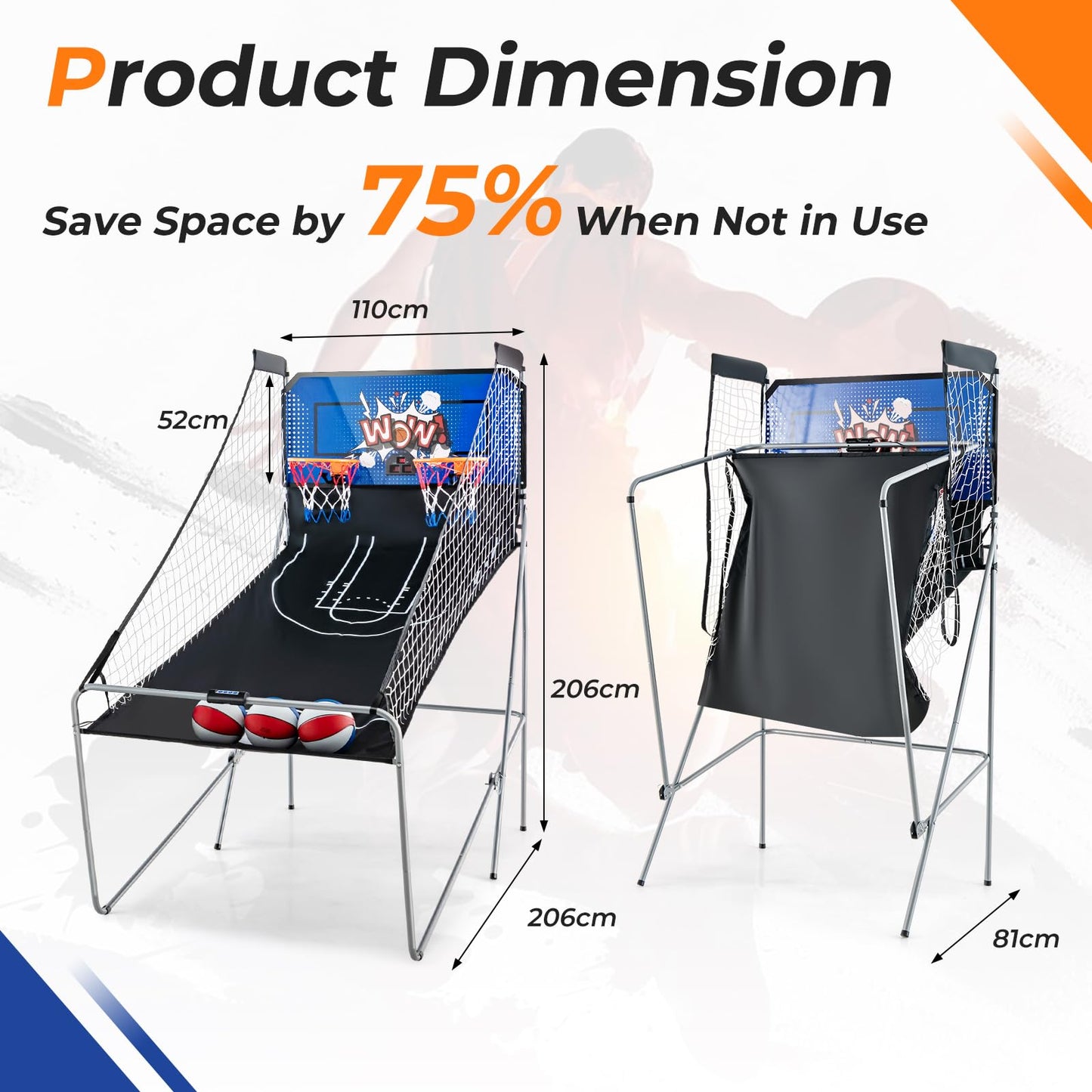 Basketball Arcade Game Indoor for 2 Players