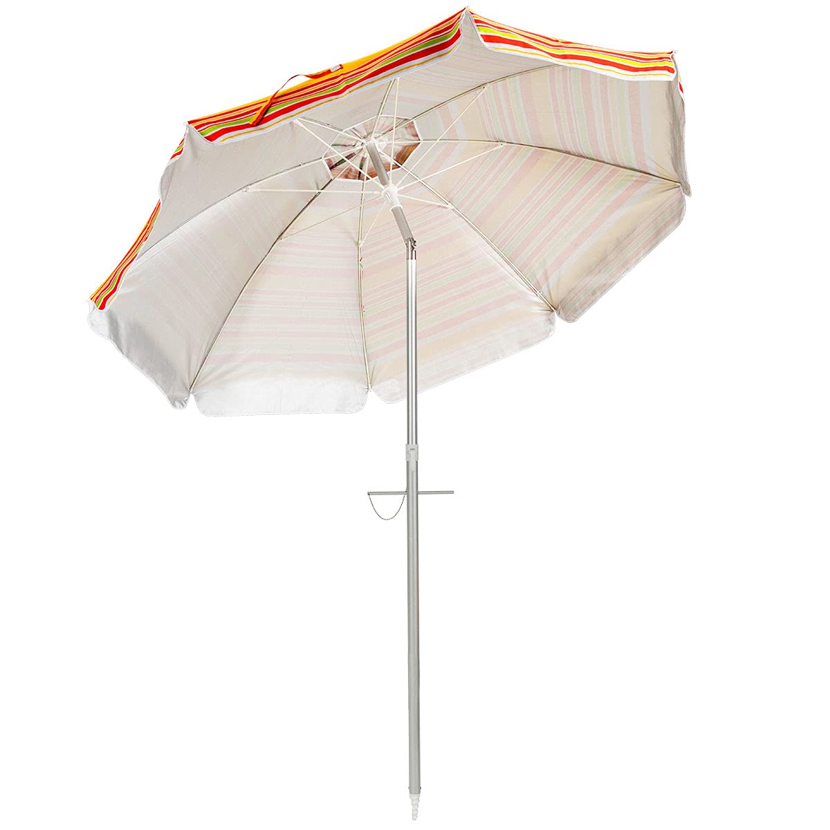 GiantexUK Portable Beach Umbrella, 2M Garden Parasol with UPF 50+ Sun Protection, Tilt Crank and Carry Bag