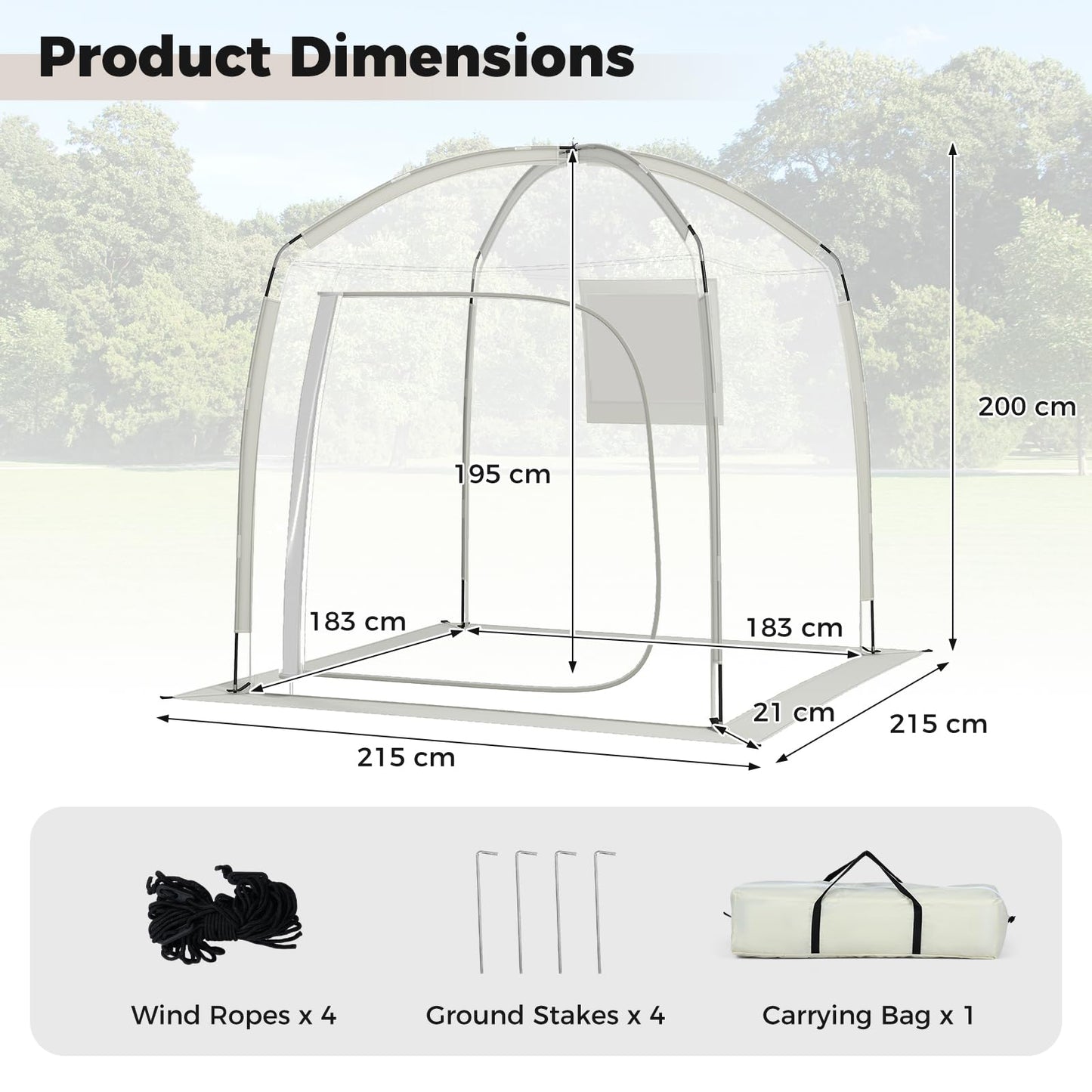 Pop up Bubble Tent, All Weather Sport Shelter Screen House with Carrying Bag