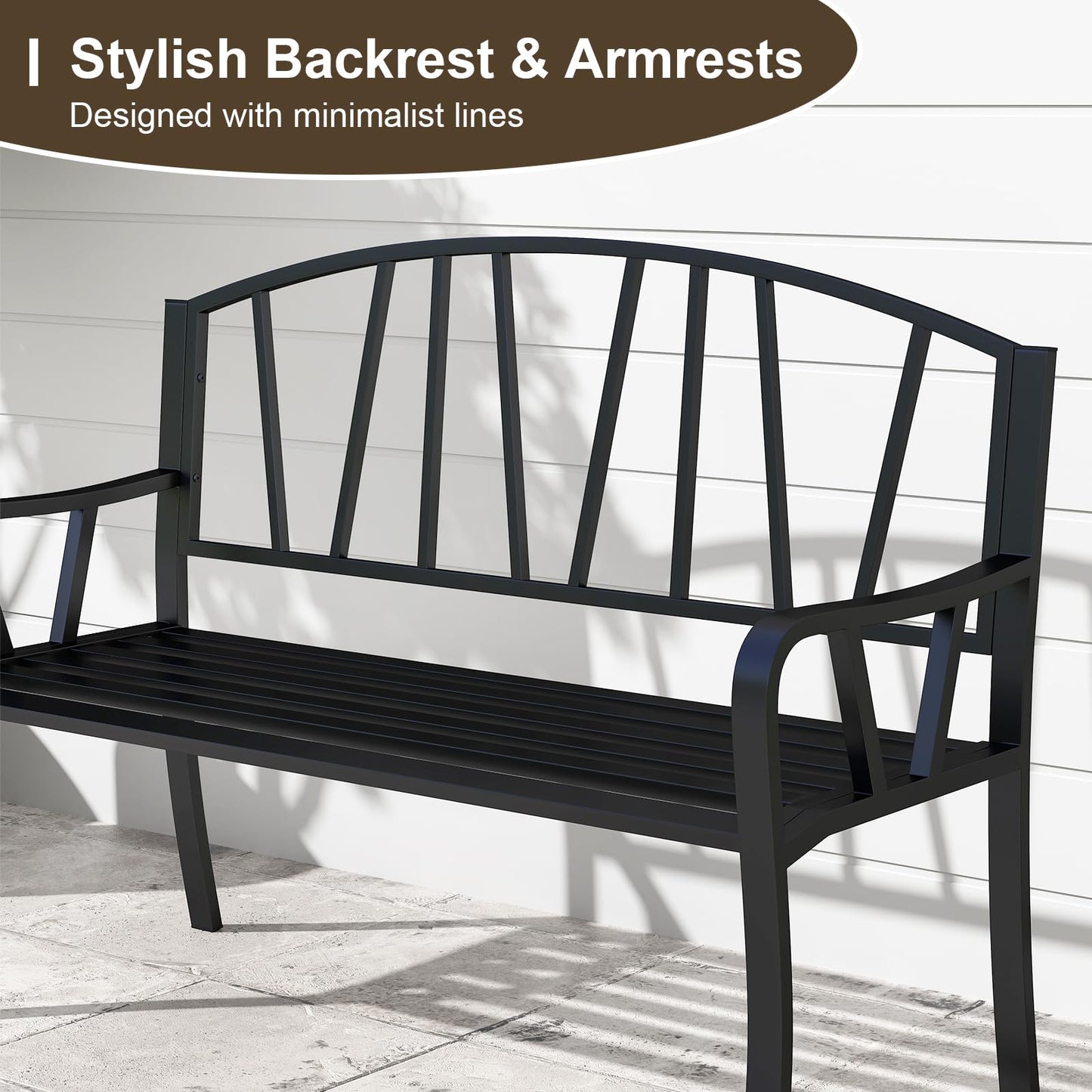 Outdoor Furniture Metal Frame Loveseat Park Bench
