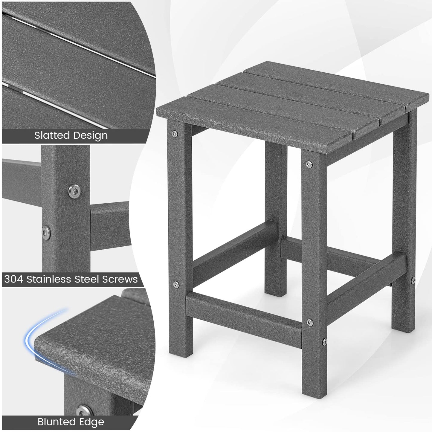 All Weather HDPE Square Adirondack Table Garden Coffee Table