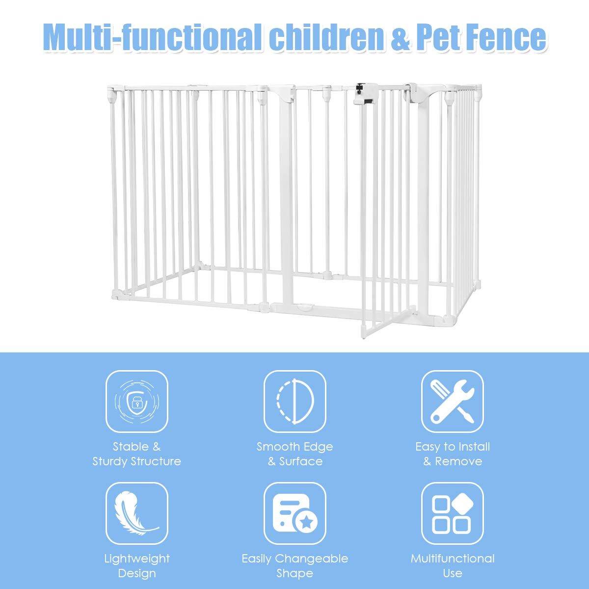 Metal Fire Guard Hearth Gates with Lockable Door