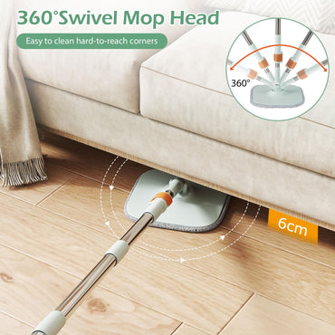 Spin Mop and Bucket Set Separation Dirty and Clean Water System