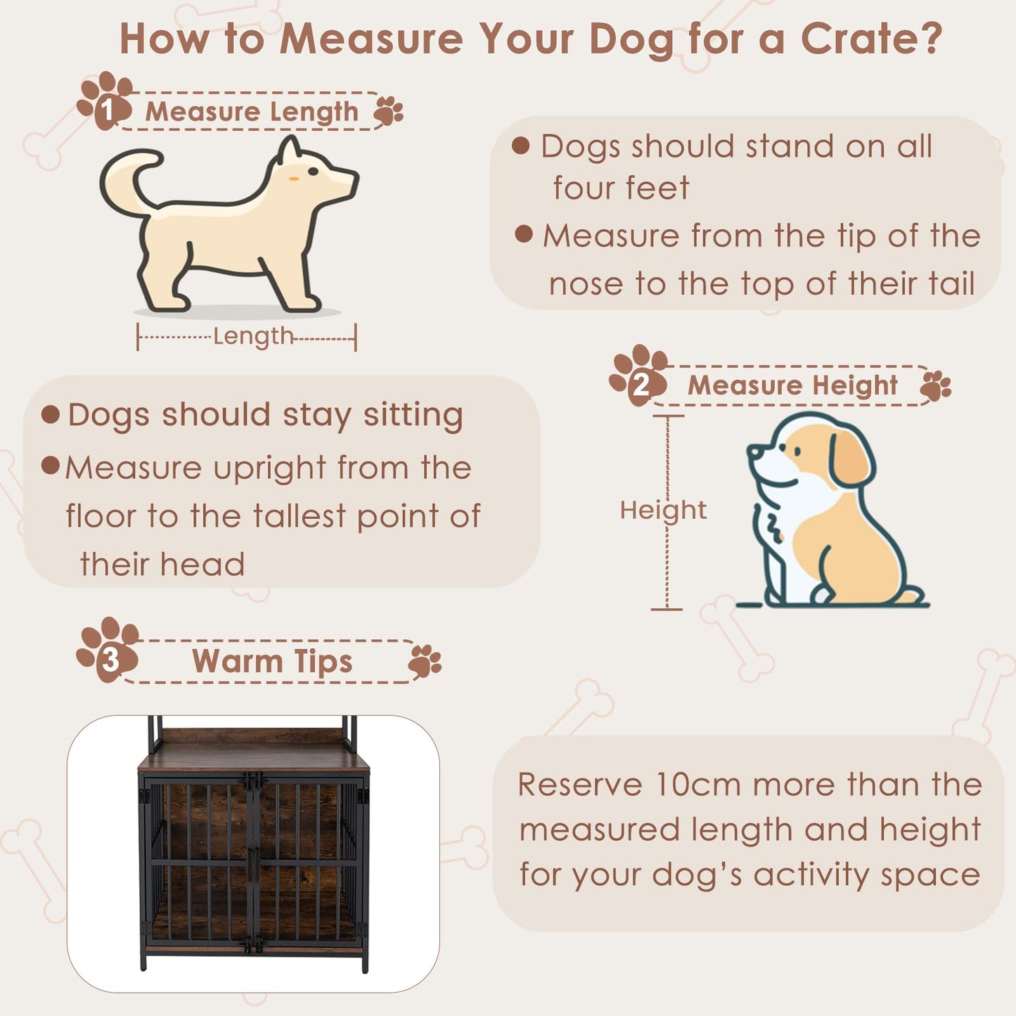 Indoor Wooden Dog Cage with Storage Shelves