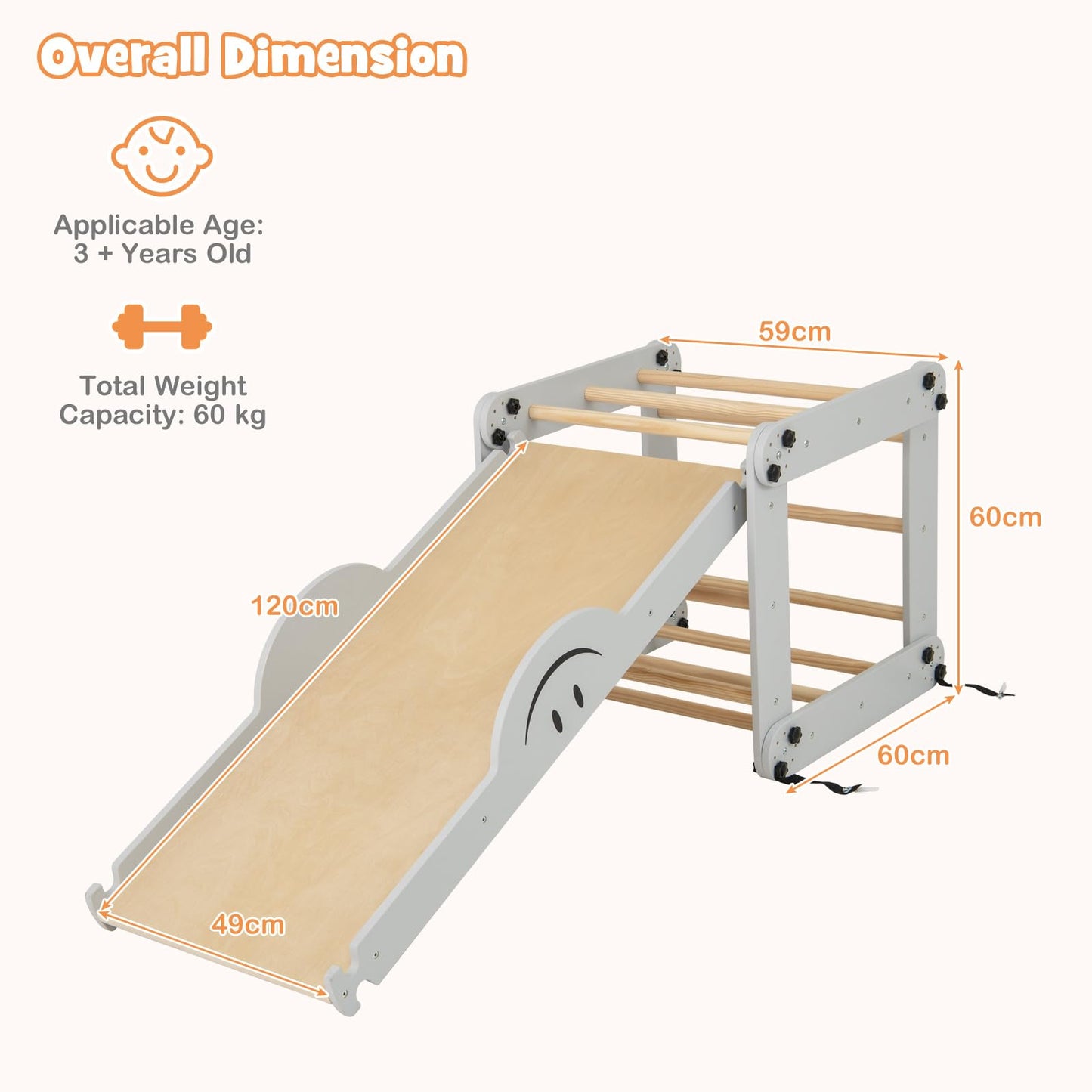 10 in 1 Toddler Climbing Frame Indoor Kids Climber Ladder with Reversible Ramp