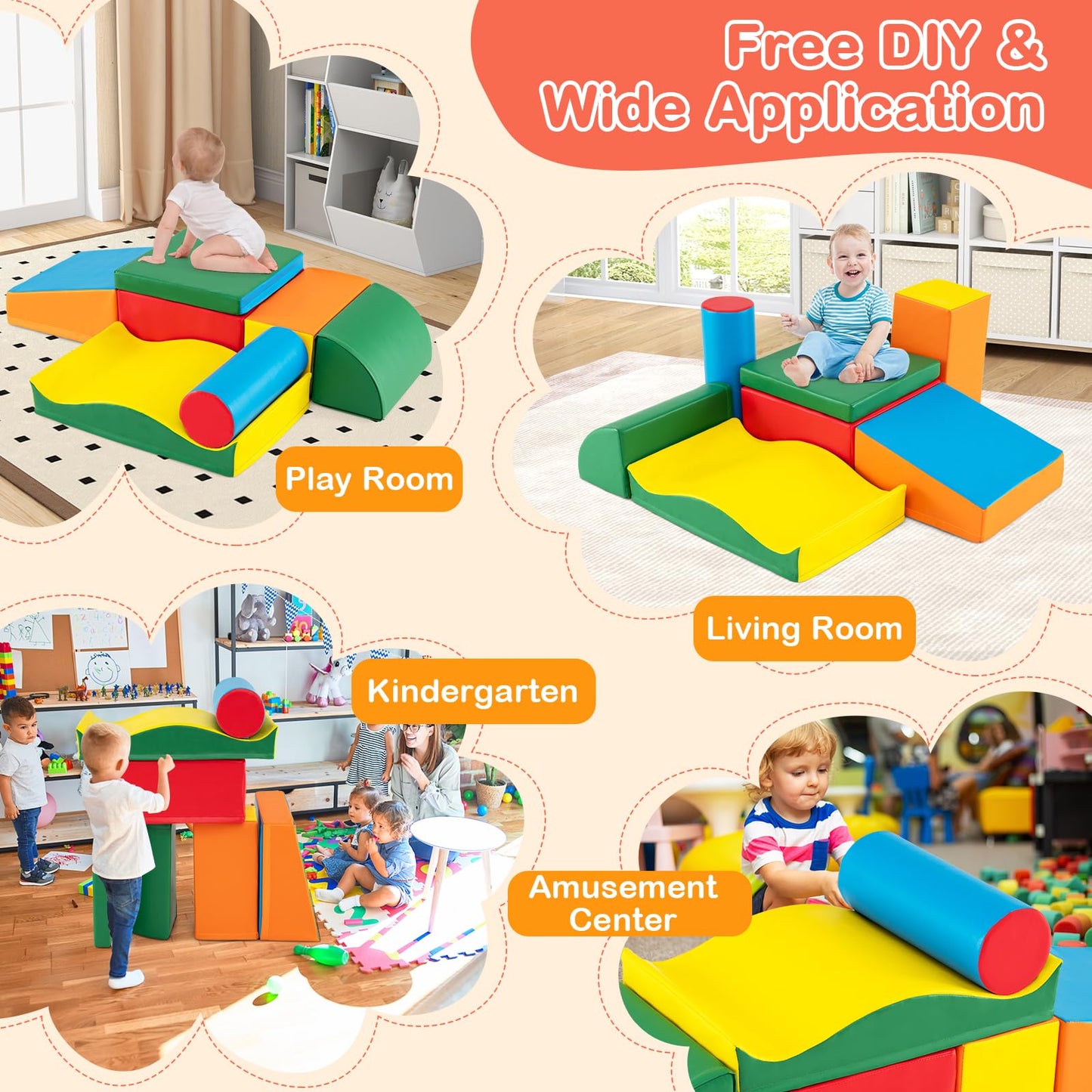 7 Pieces Toddler Climb and Crawl Foam Play Set
