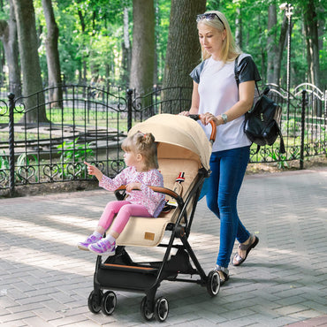 One-Hand Foldable Infant Pushchair with 5-Point Harness