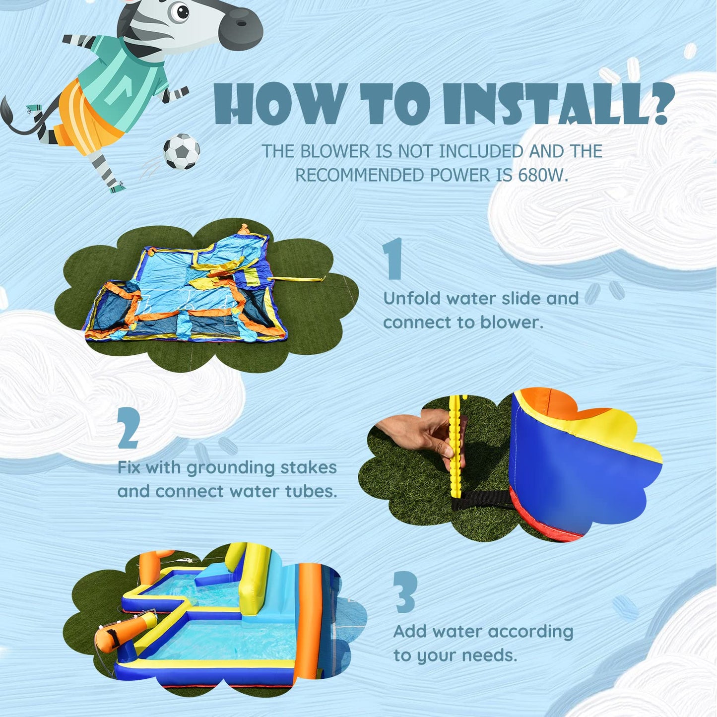Jumping Bouncy Castle with Climbing Wall for Kids Summer Play without blower
