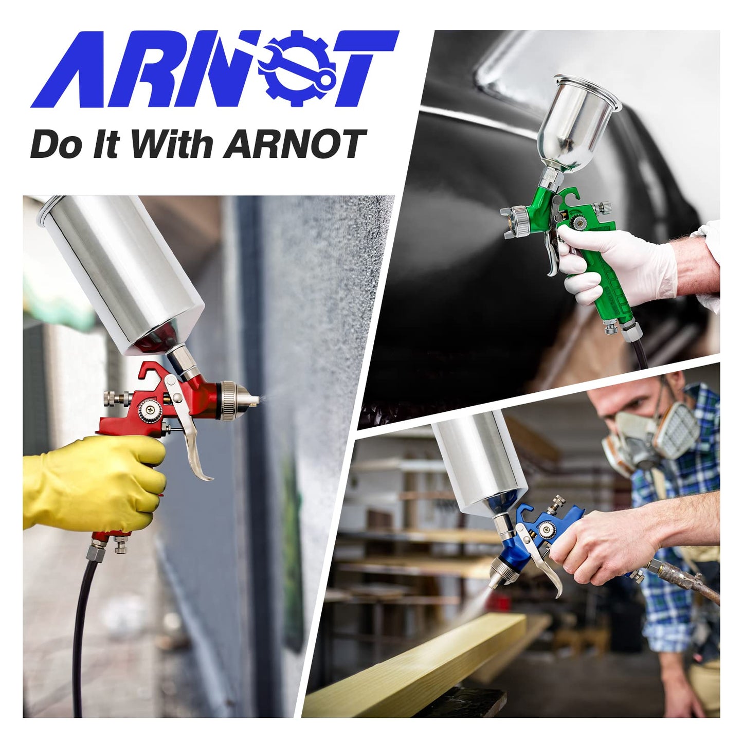 GiantexUK 3PCS HVLP Air Spray Gun Set