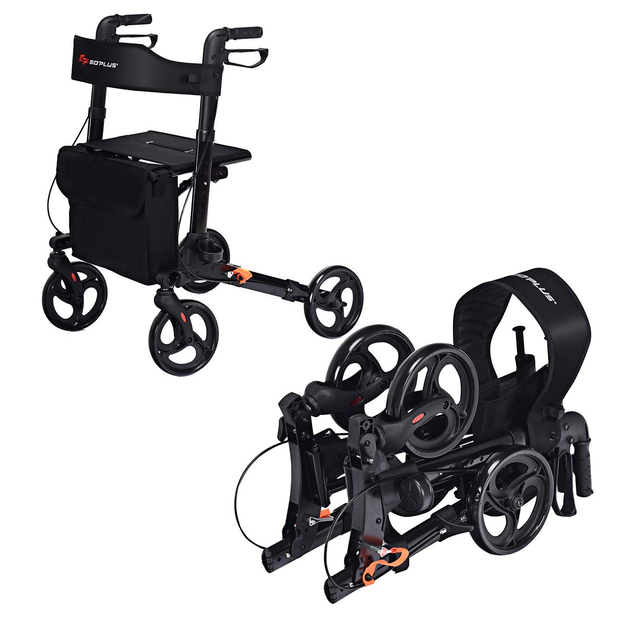 Lightweight Aluminium Folding Walking Mobility Aid With 4 Wheels