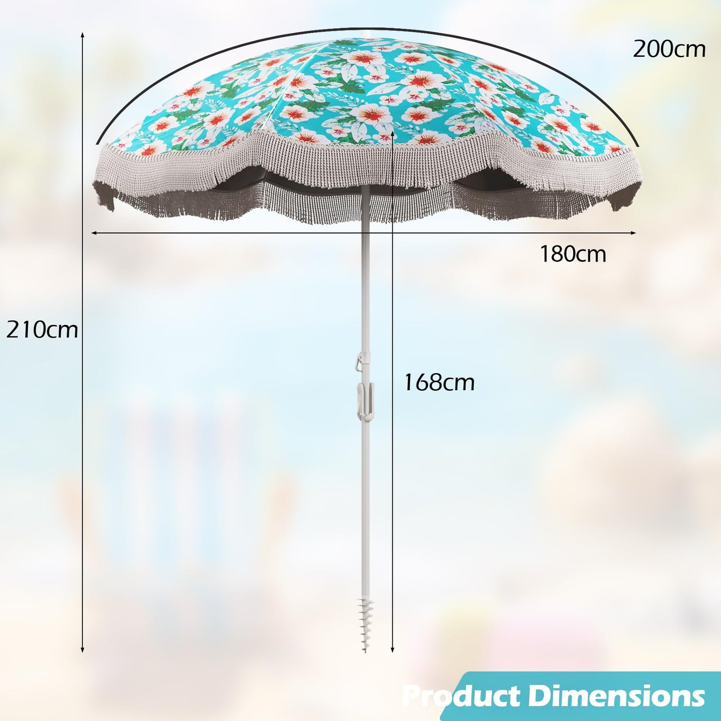 6.5FT UPF50+ Sun Protection Sunshade Shelter with Carrying Bag and Push Button Tilt