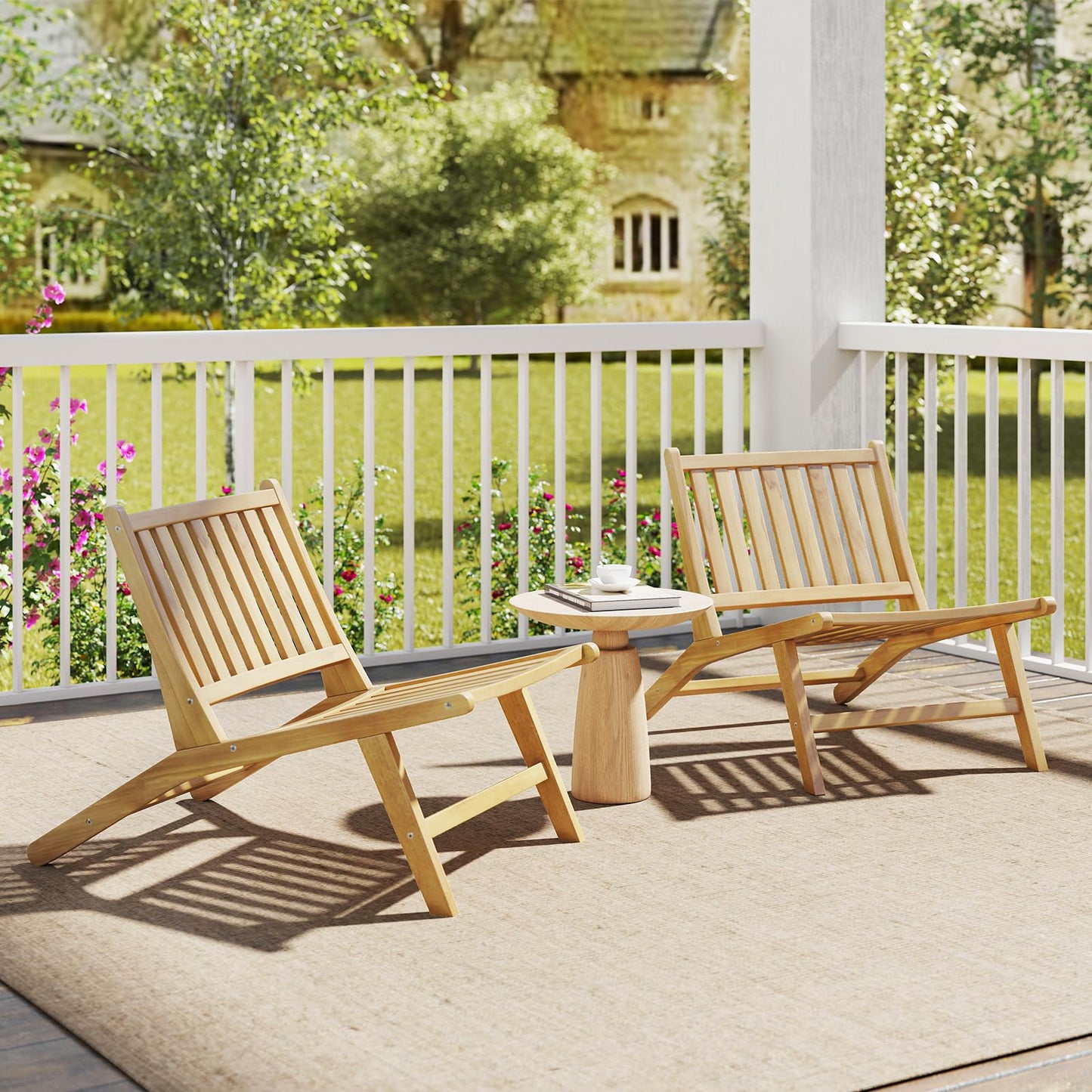 Teak Wood Outdoor Chair for Patio Lawn Garden