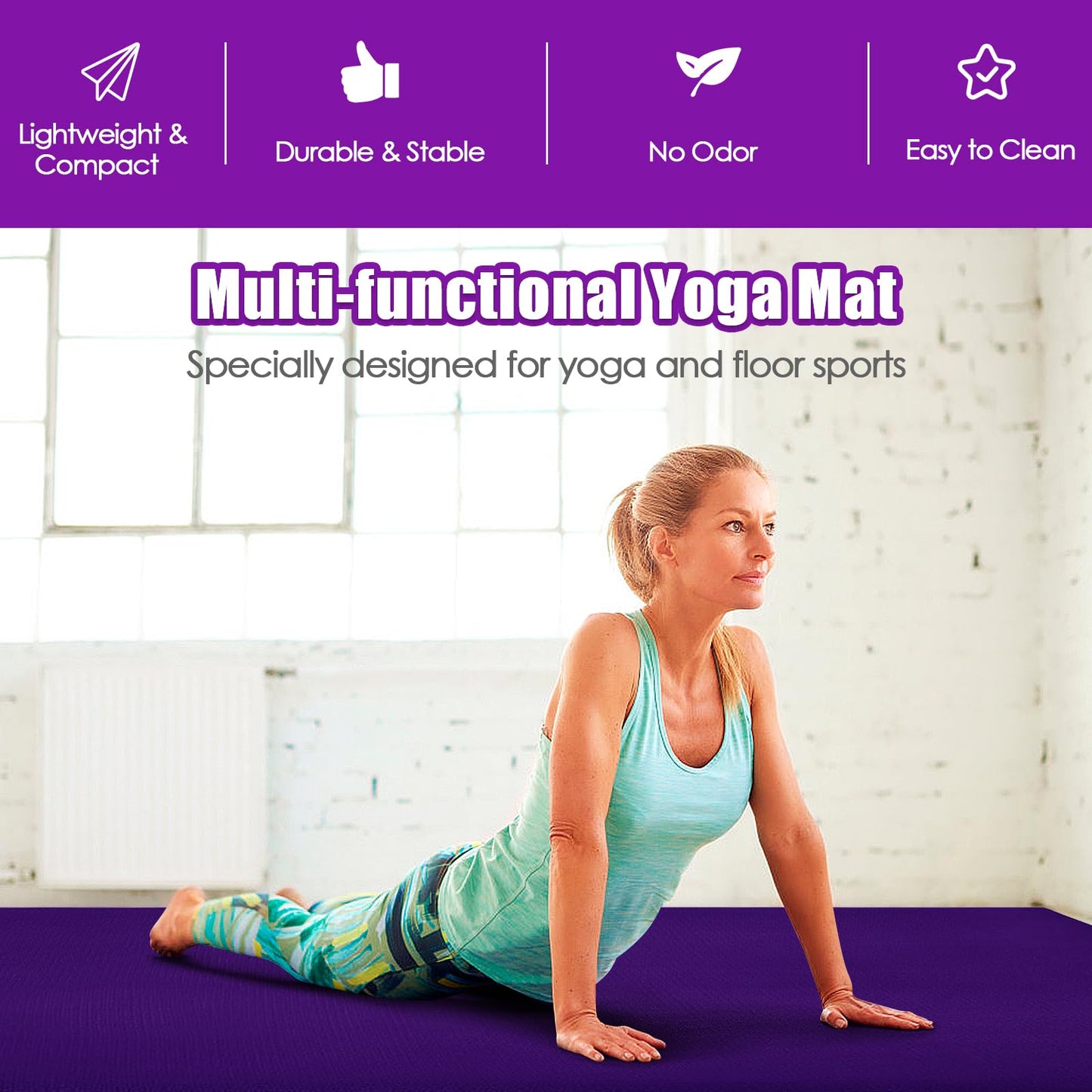 6FT x 4FT Exercise Mat with Carrying Strap