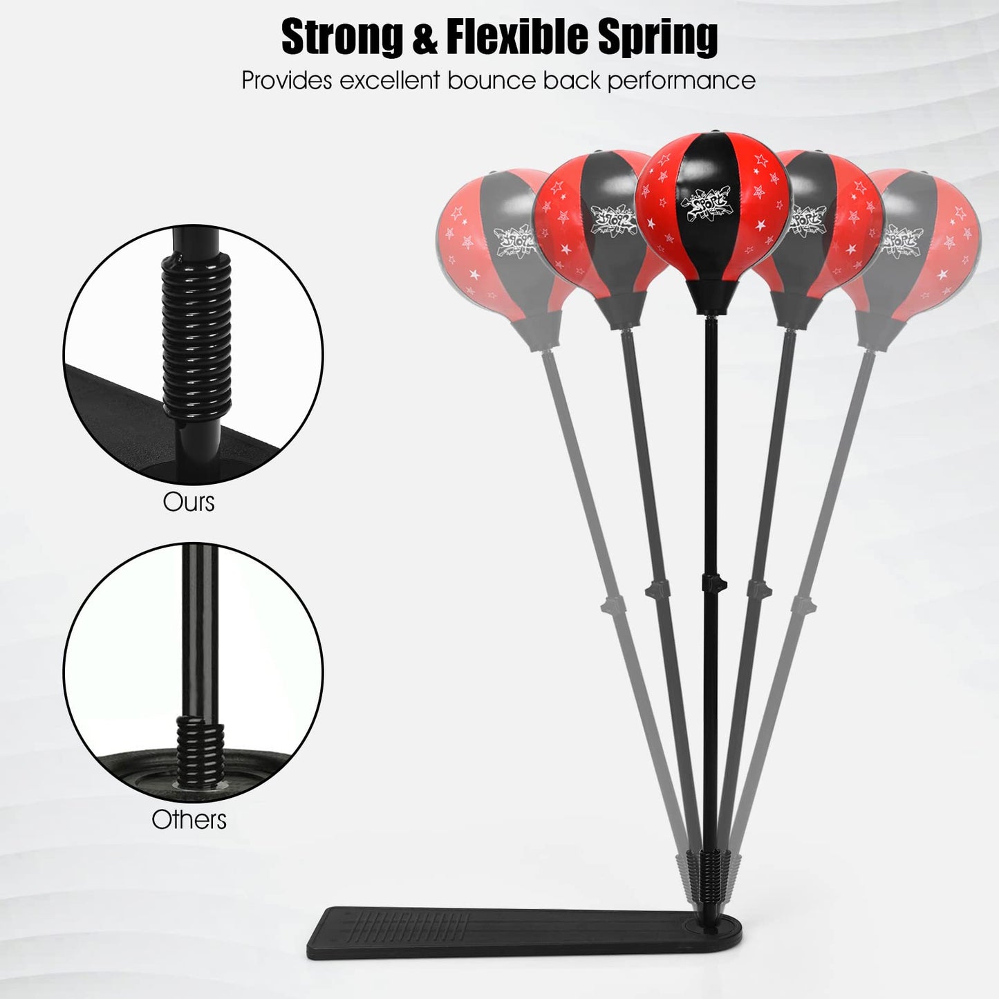 Punching Bag with Stand and Gloves