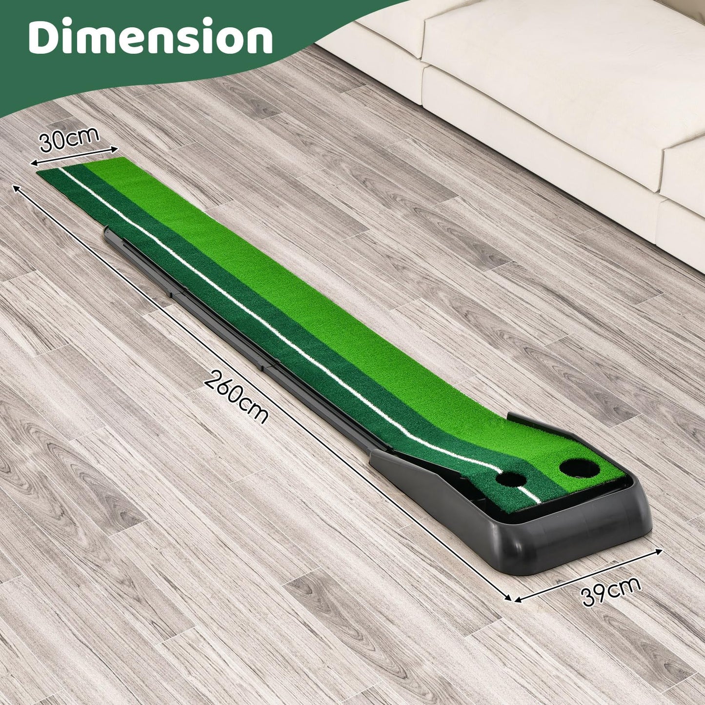 25 mm Golf Hitting Mat Includes 2 Rubber Tees and 2 Alignment Sticks