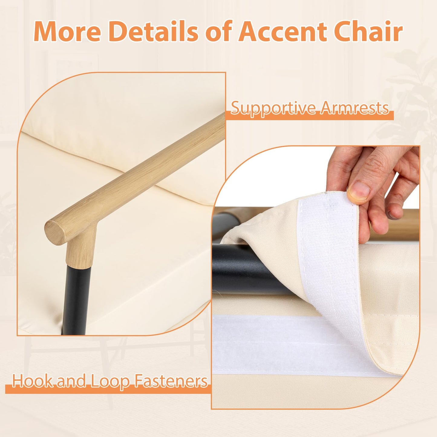Modern Lounge Chair with Removable Zippered Cushions