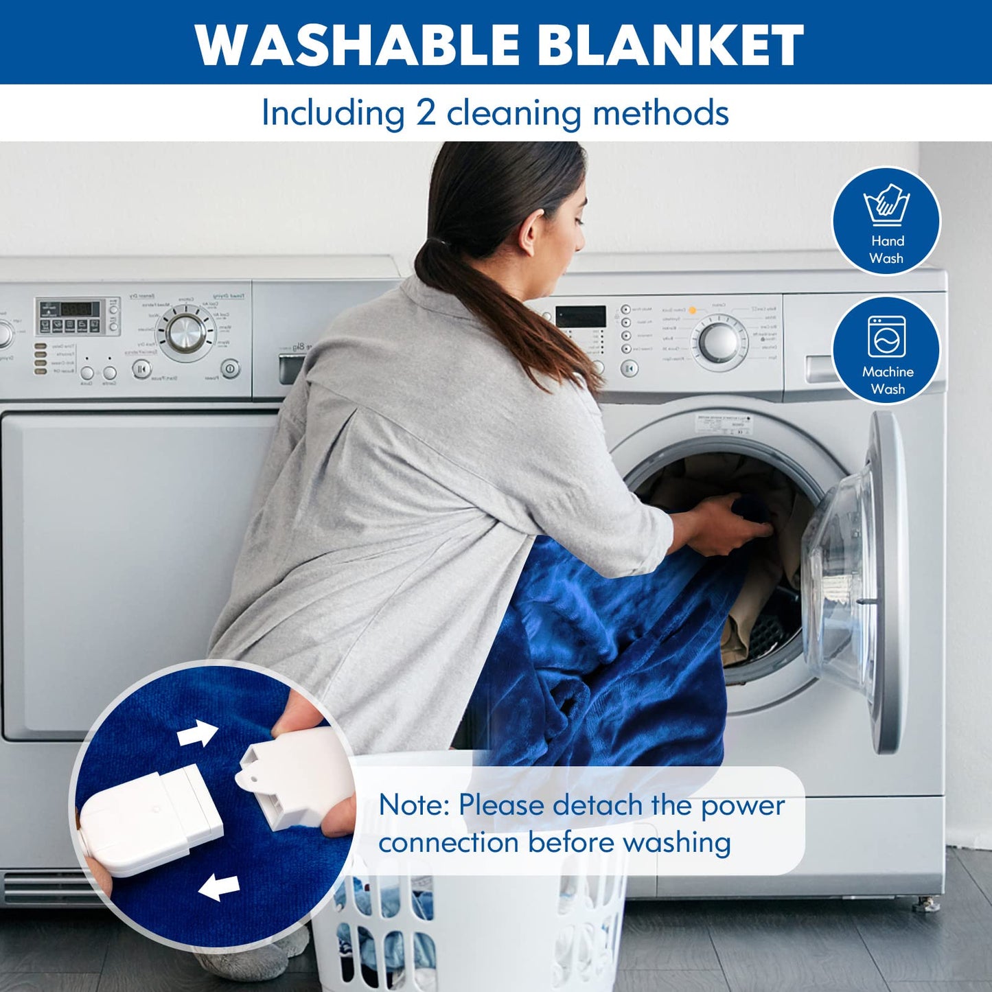 160 x 130/180 x 130 CM Electric Heated Throw Blanket with 10 Heat Settings