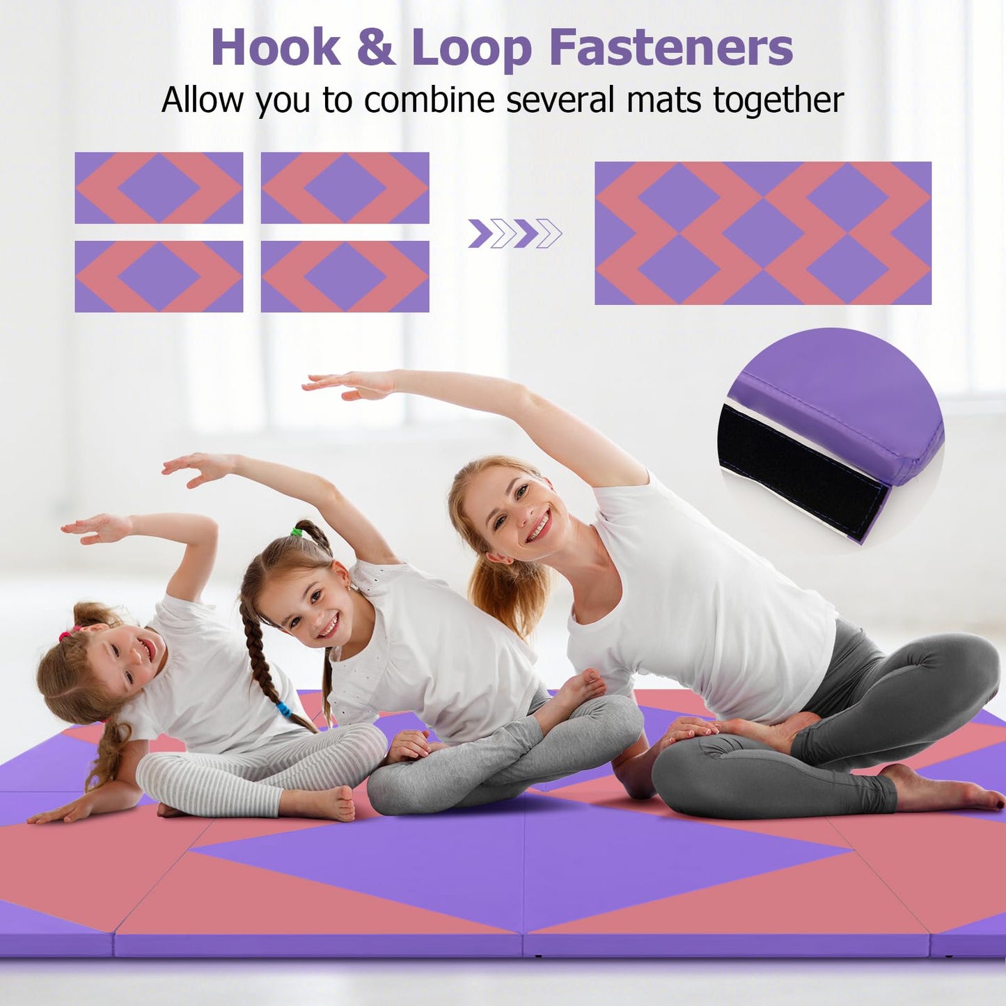 8FT Gymnastics Exercise Mat with High Density 5cm Thick Foam