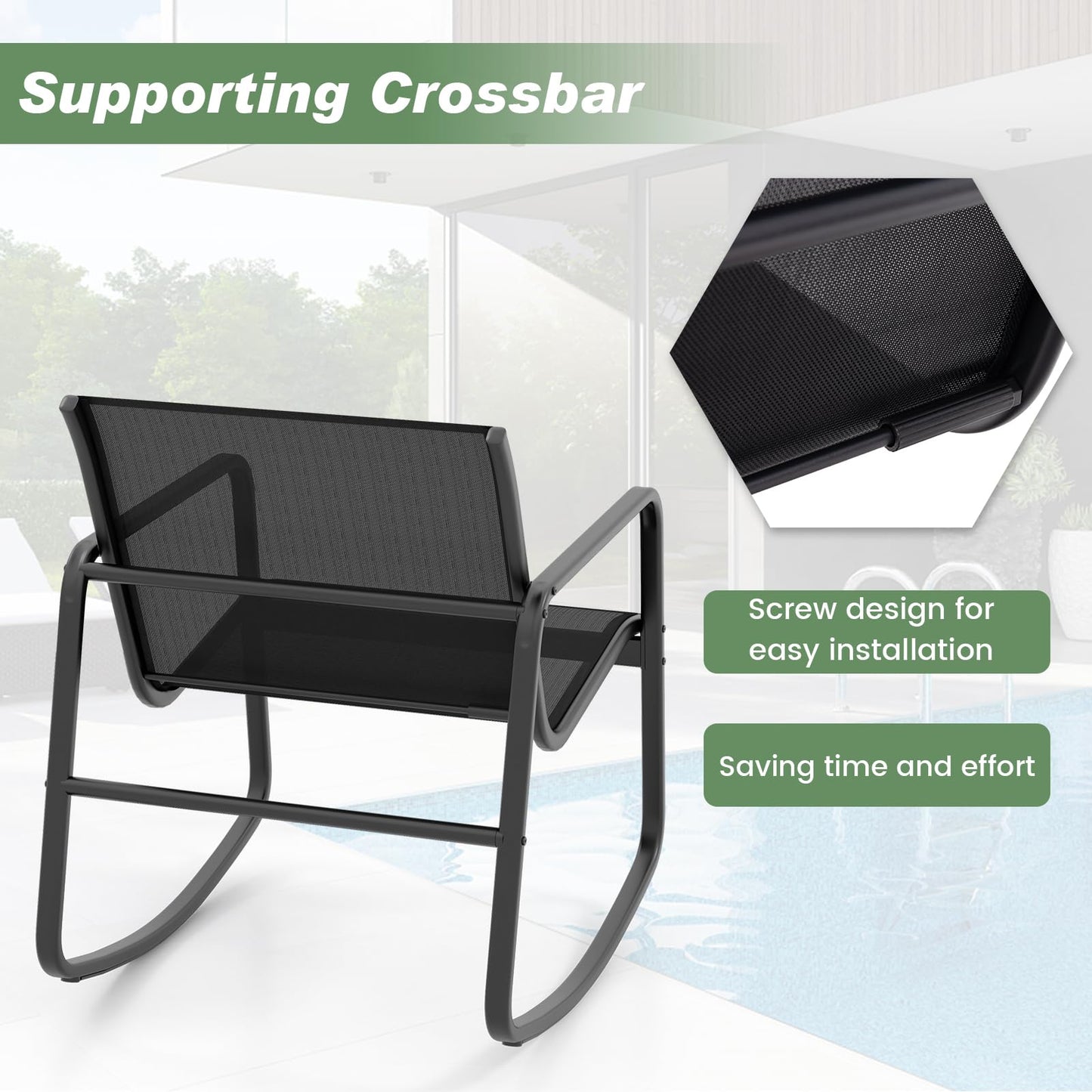 3-Piece Garden Furniture Set with Tempered Glass Table and Chairs