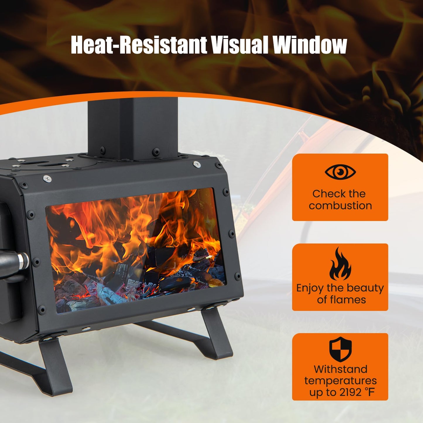 Camping Burning Stove with 2 Cooking Positions