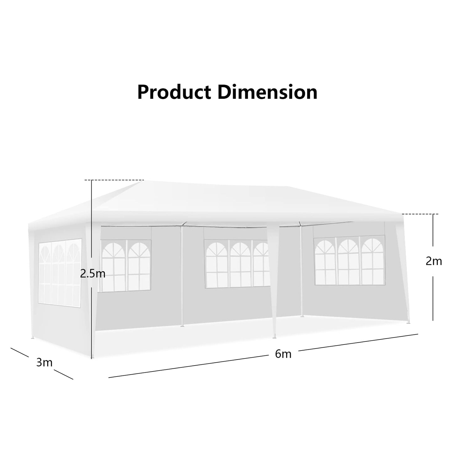 Garden Gazebo with Carry Bag and 4 Side Walls