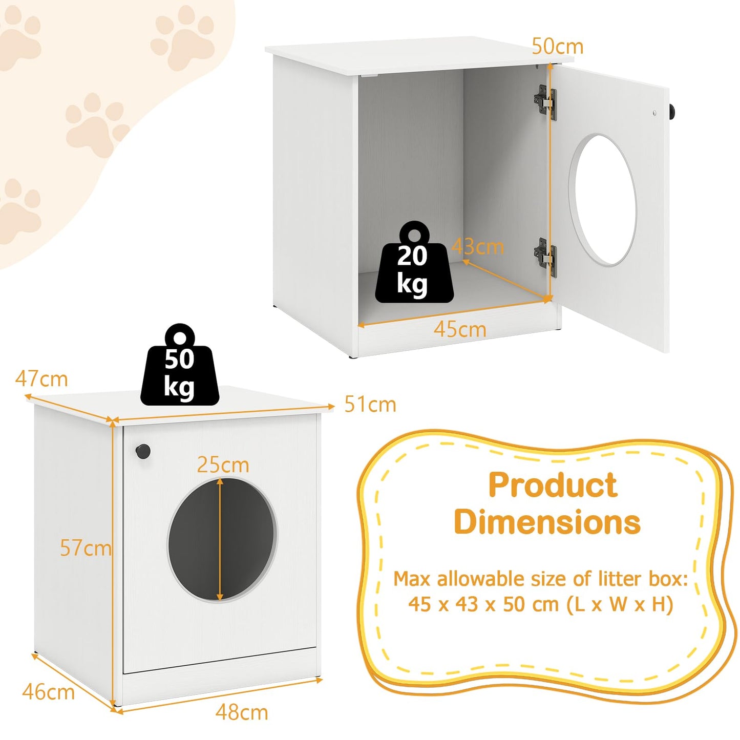 Wooden Kitty Hidden Washroom Litter Cabinet with Ventilated Hole