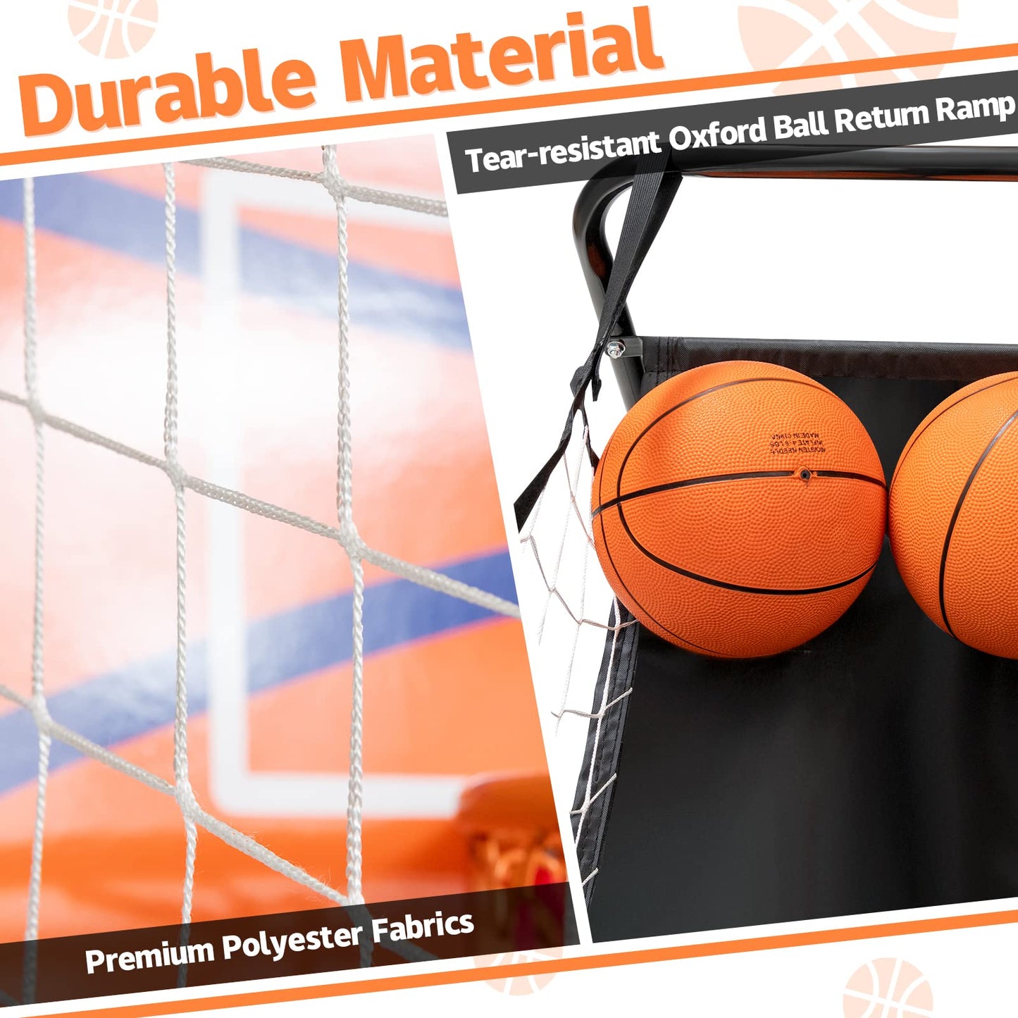 Folding Basketball Arcade Game with Electronic Scorer and Buzzer