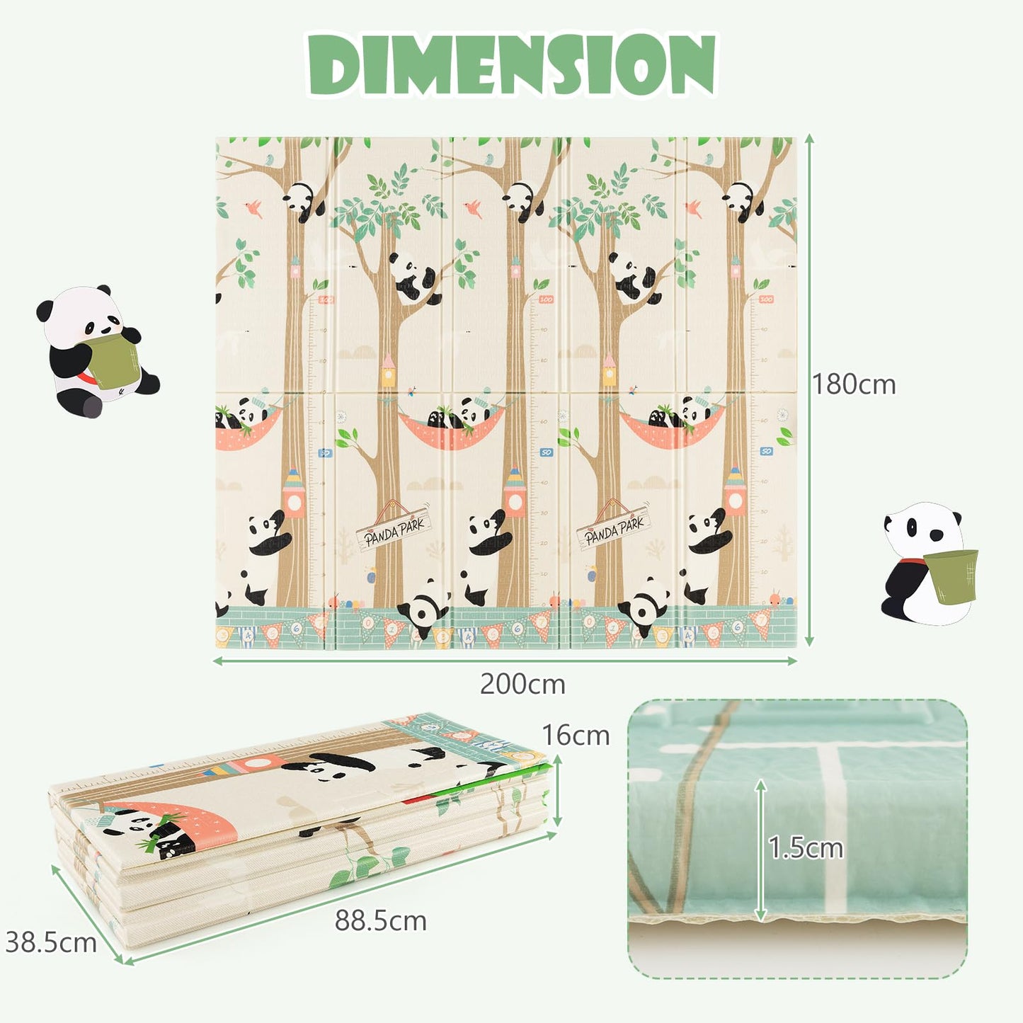 Double-Sided Extra Large Foam Playmat with Carrying Bag