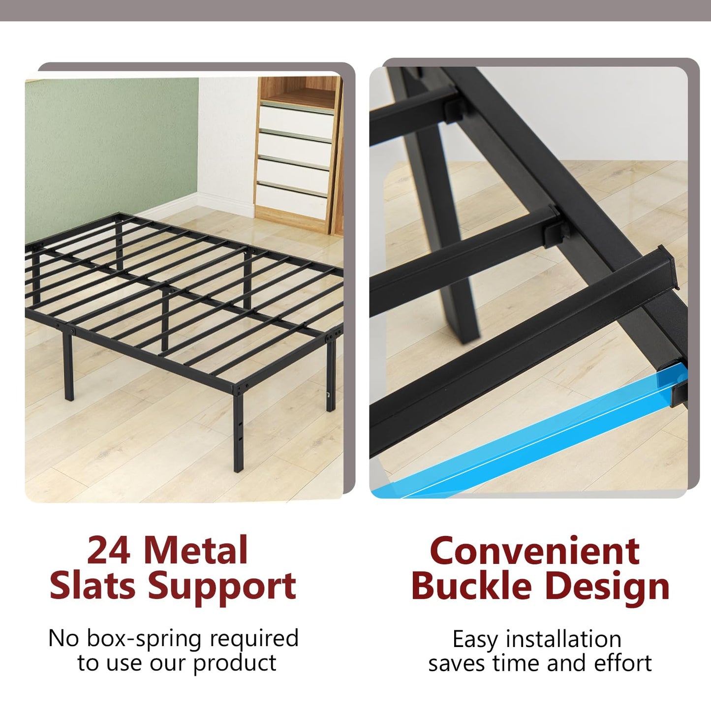 King and Double Size Heavy Duty Metal Platform Bed Frame