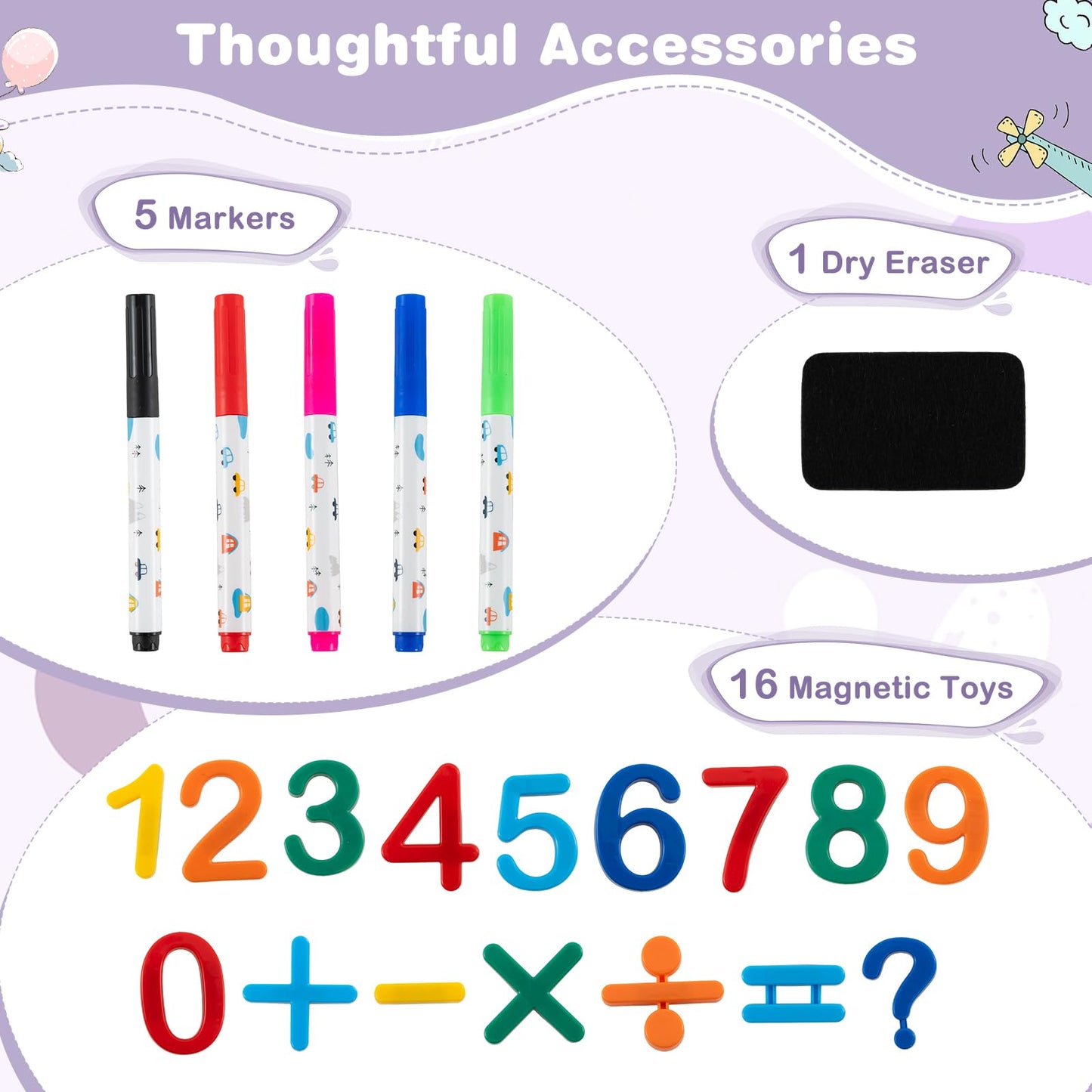 Height-adjustable and Foldable Standing Kids Art Easel with Chair