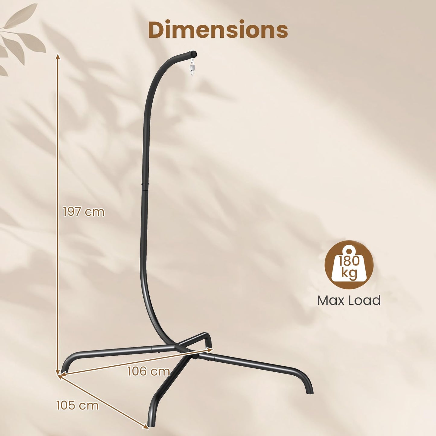 C Frame Hammock Chair Stand for Living Room