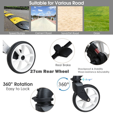 Lightweight Infant Stroller with Adjustable Handle & Canopy