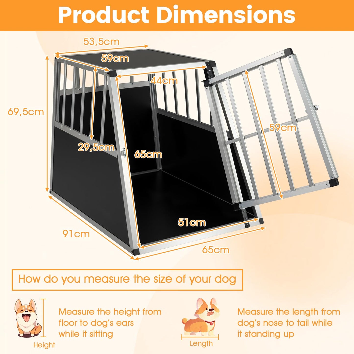 Aluminum Dog Transport Box with Lockable Door
