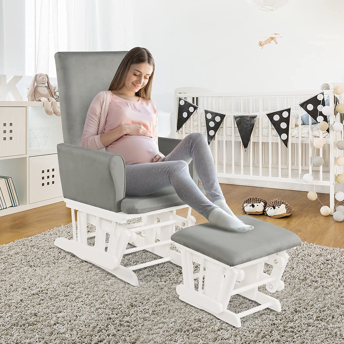 Reclining Maternity Chair with Padded Cushions